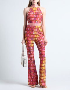 SS23 MOSCHINO Couture, Jeremy Scott, 60s Halter, Chains Print, Slim Fit Jumpsuit