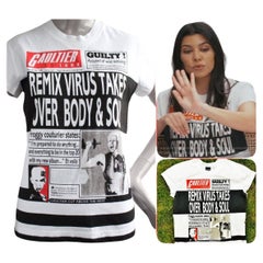 Jean Paul Gaultier Virus Newspaper Gigi Hadid Bella News Kardashian T-shirt