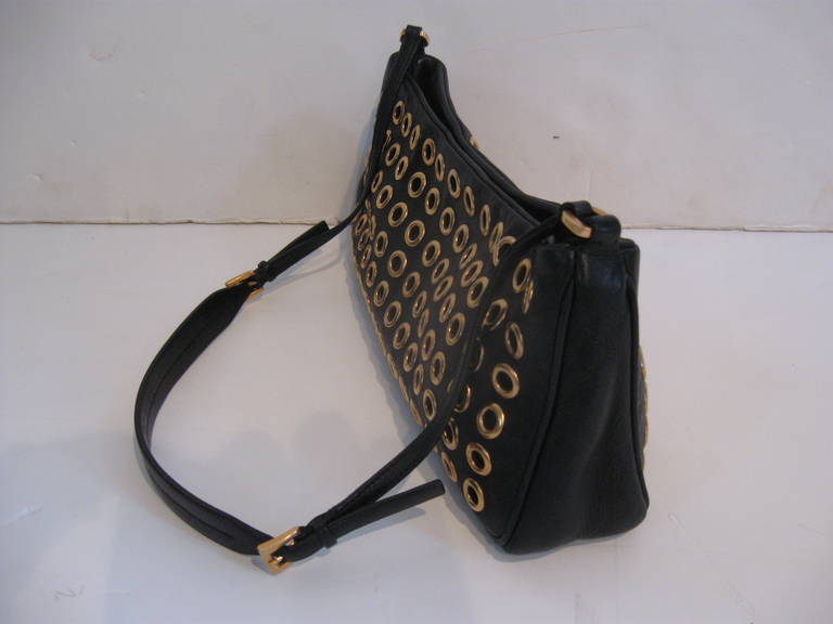 Women's Prada Small Black Leather Shoulder Bag For Sale