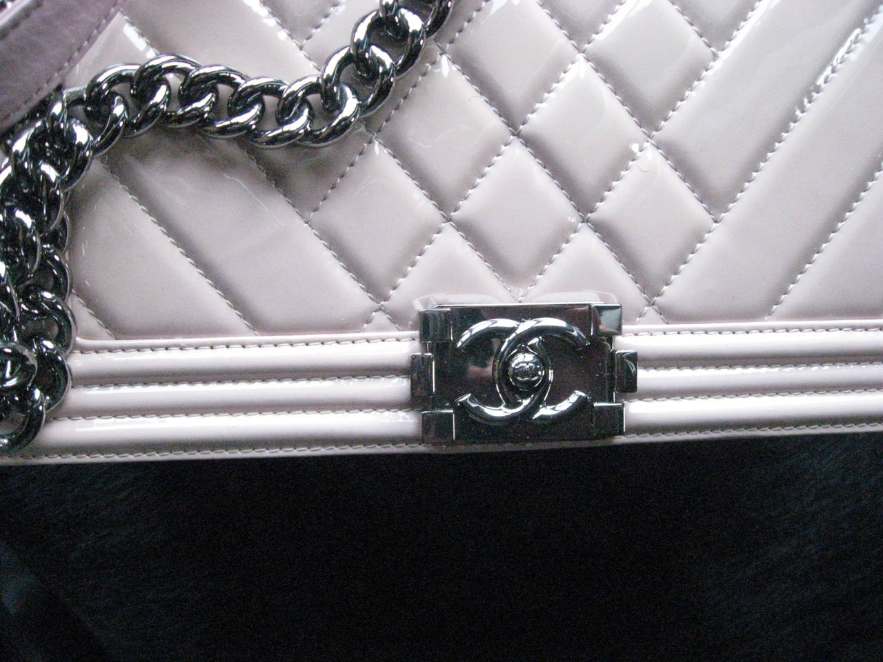 chanel chevron quilted boy bag