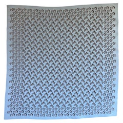 Hermès Blue Horse Silk Gavroche Scarf
