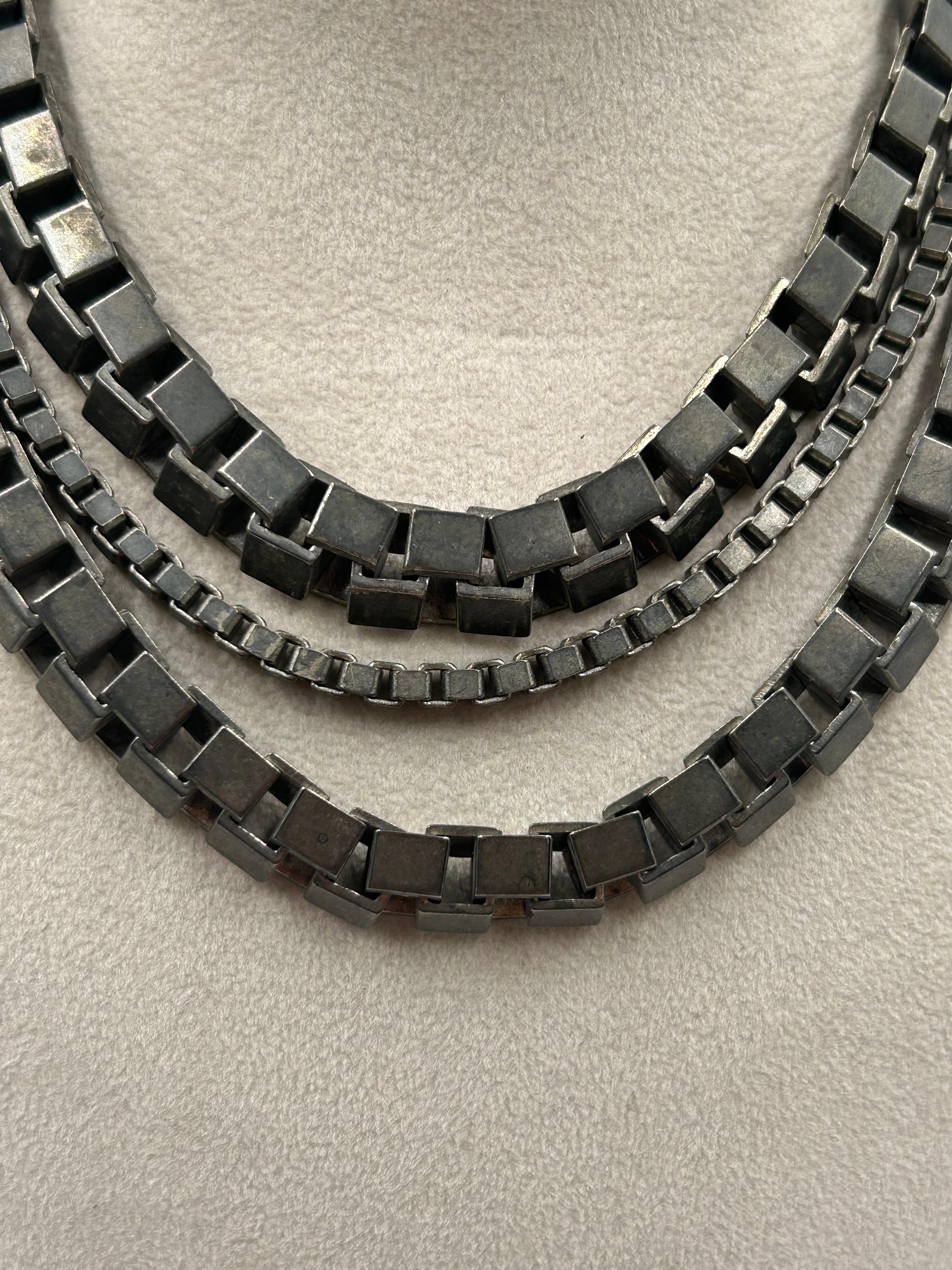 Collier multibrins en argent de Thierry Mugler 1980 en vente 3