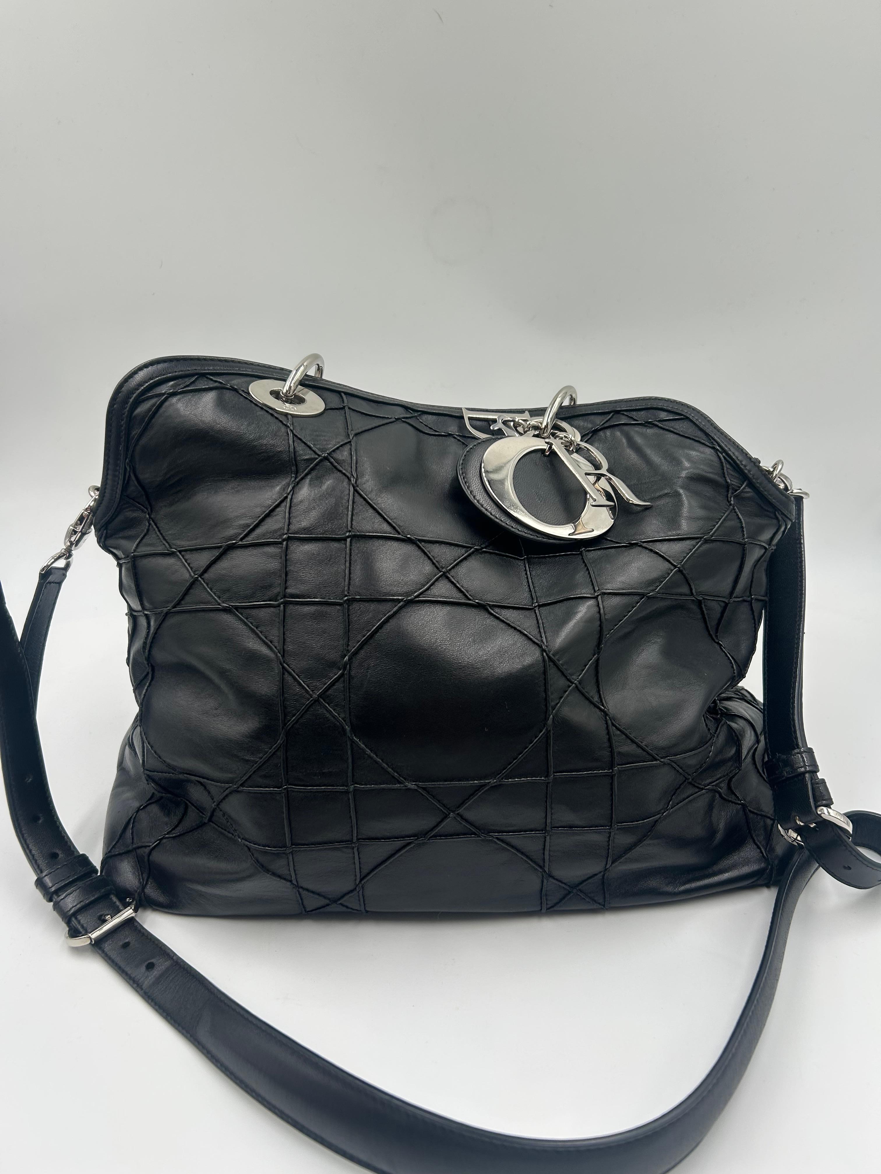 Nero Borsa Christian Dior Granville in pelle nappa in vendita