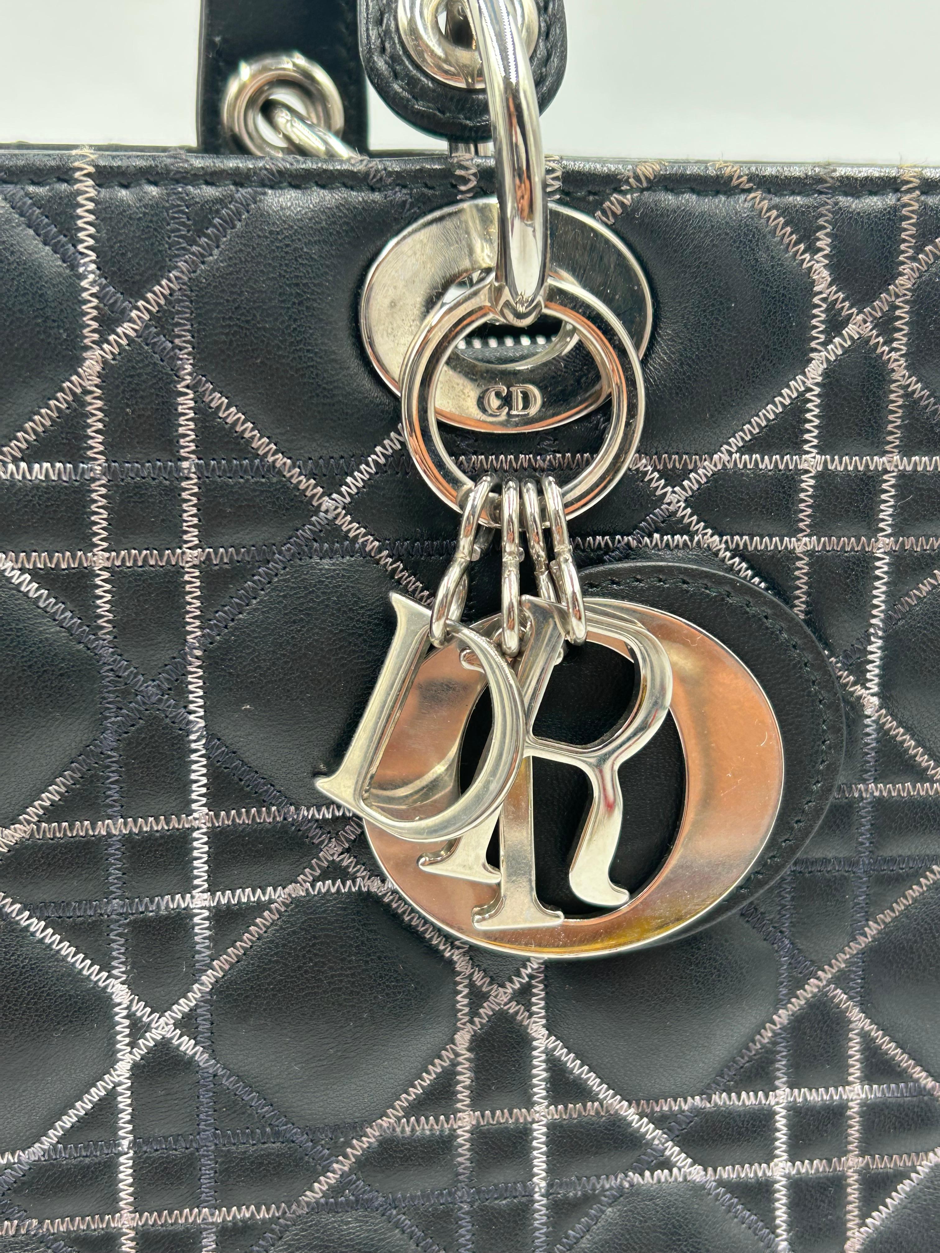 Christian Dior Borsa Lady Dior GM In condizioni buone in vendita a Palm Beach, FL