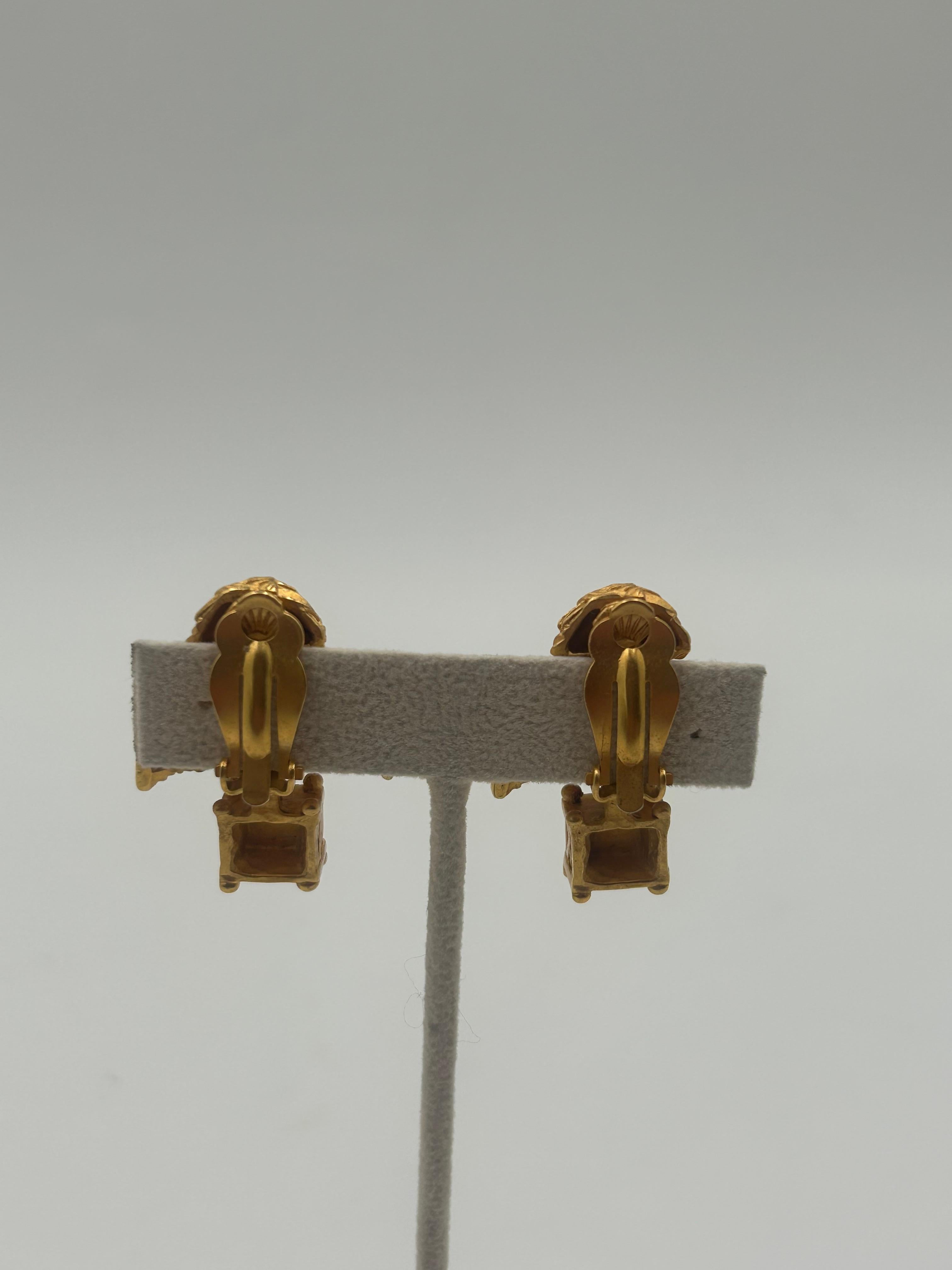 Karl Lagerfeld Bonzaï - Boucles d'oreilles à clip en or en vente 1