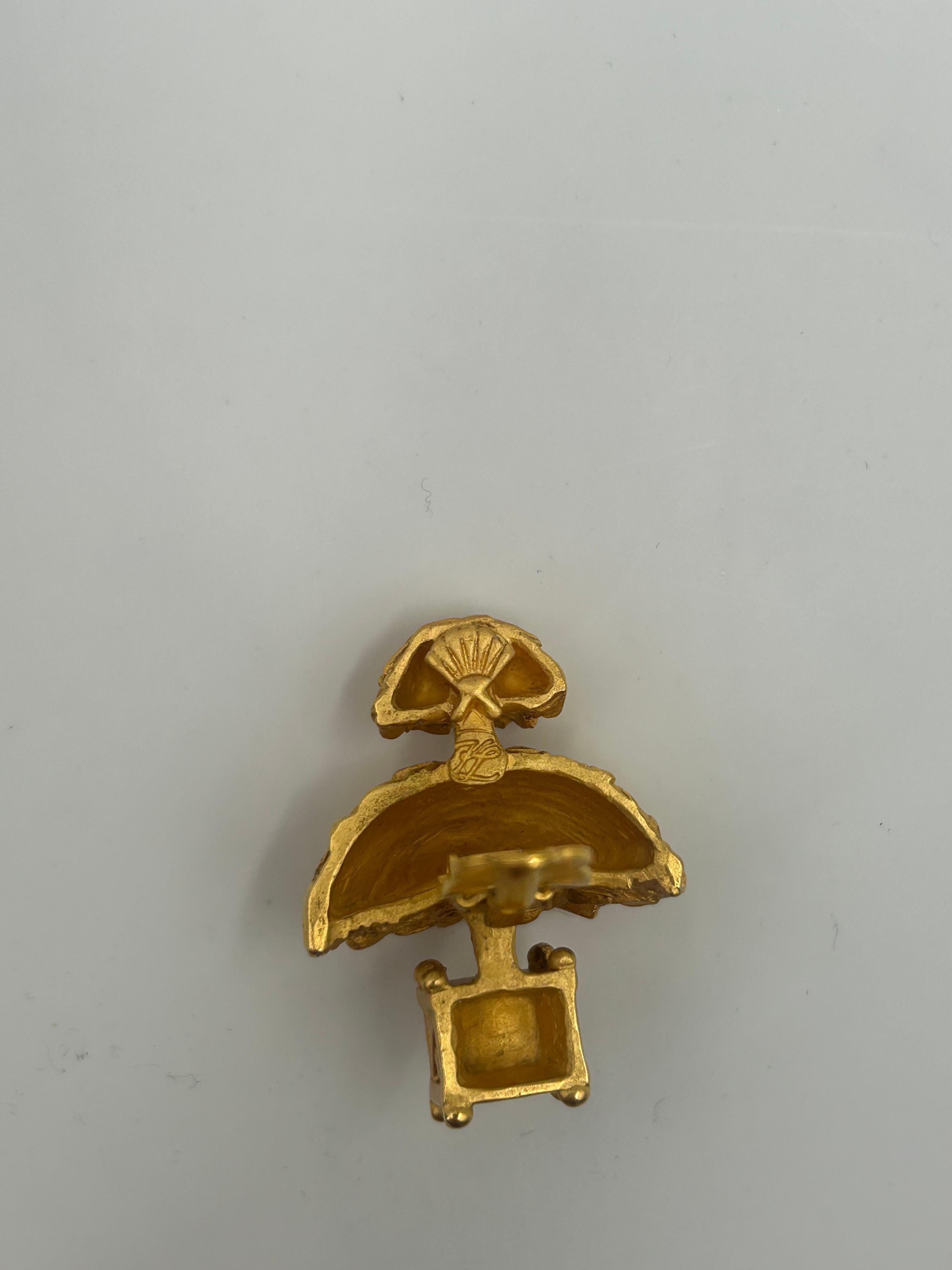 Karl Lagerfeld Bonzaï - Boucles d'oreilles à clip en or en vente 3