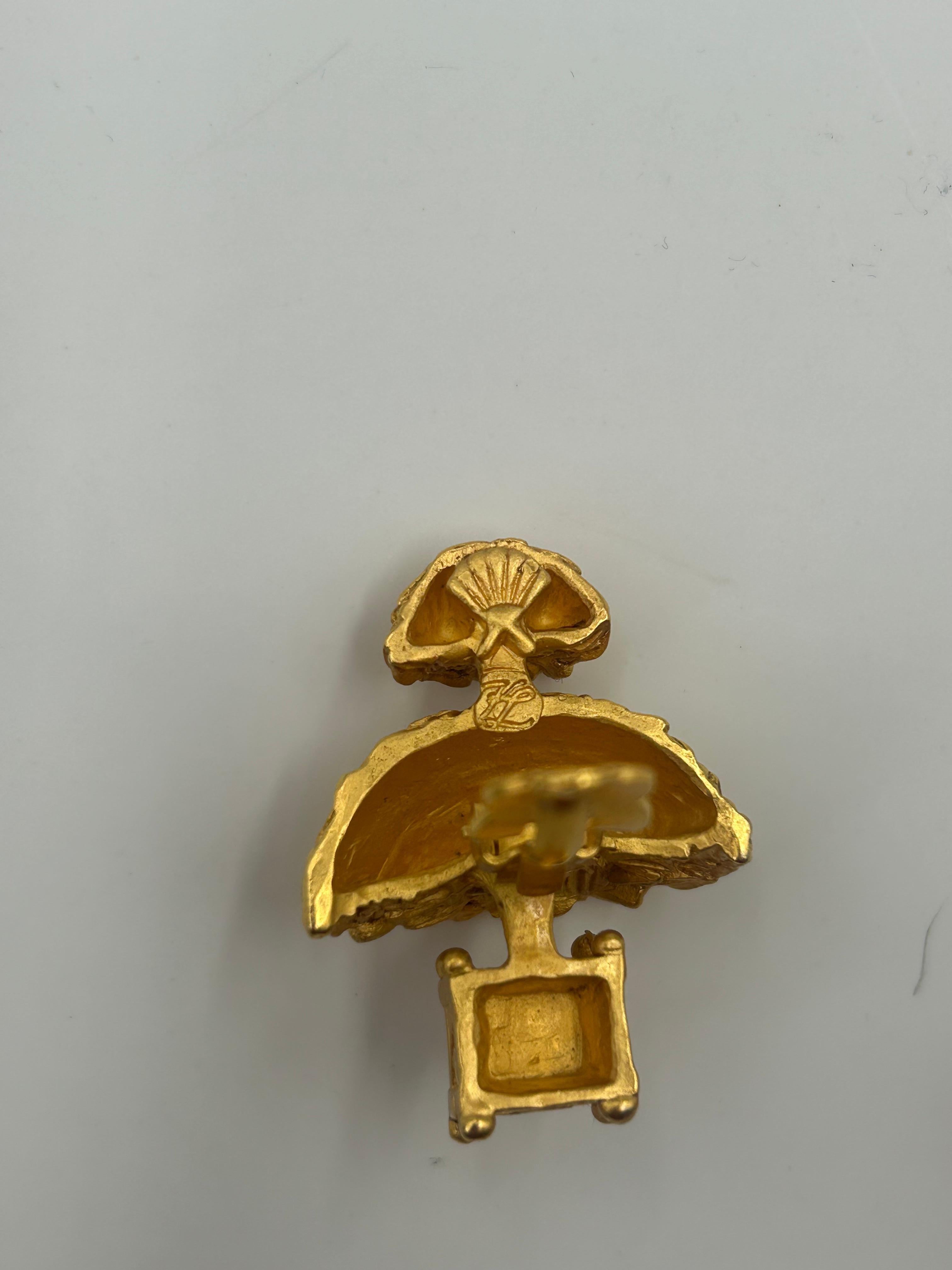 Karl Lagerfeld Bonzaï - Boucles d'oreilles à clip en or en vente 2