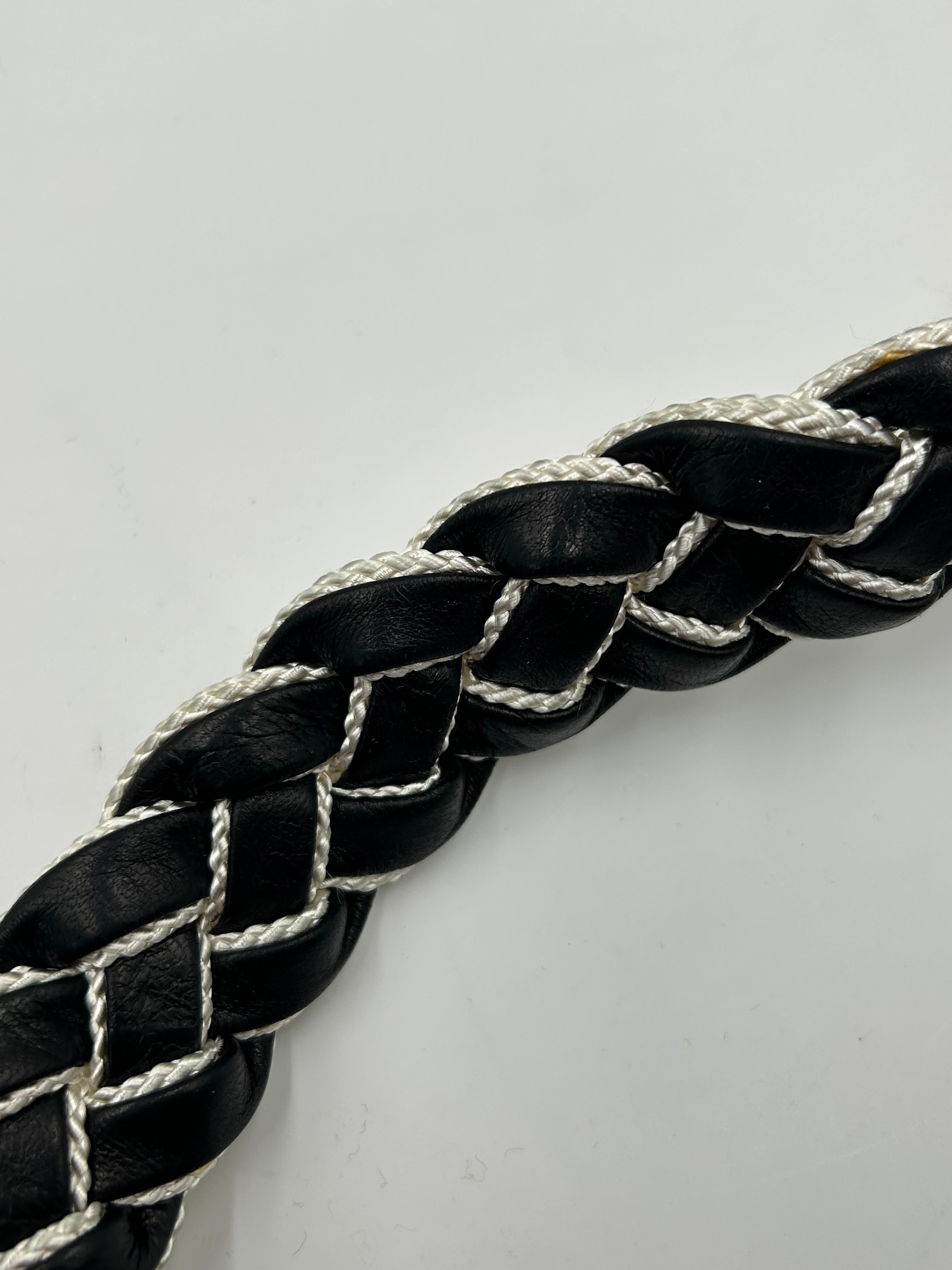 Christian Lacroix Cintura in corda nera e bianca in vendita 2