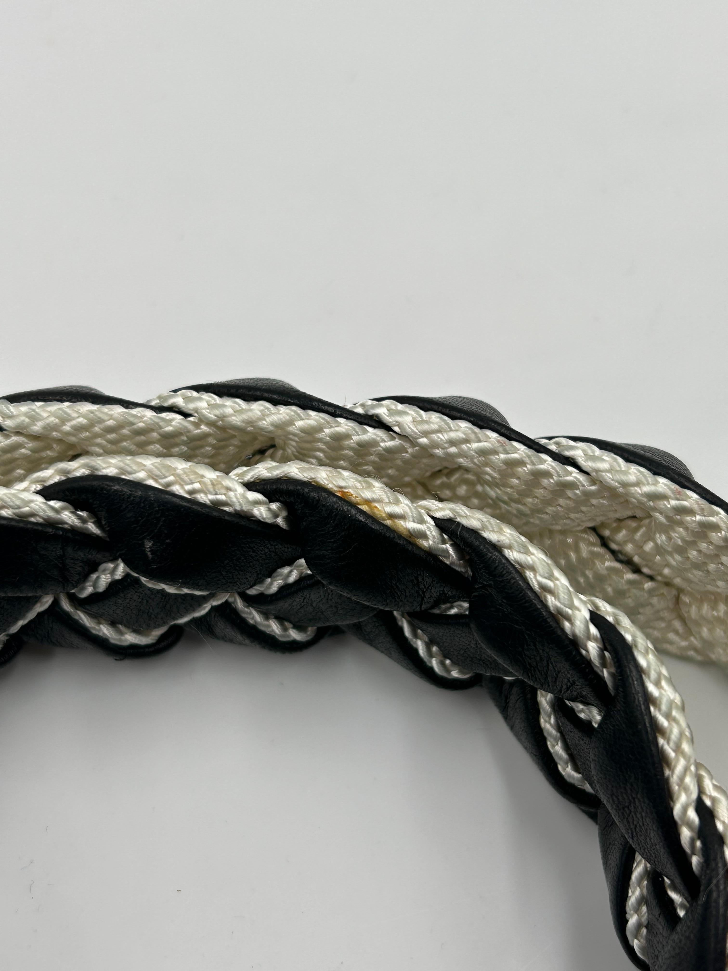 Christian Lacroix Cintura in corda nera e bianca in vendita 5