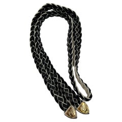 Christian Lacroix Ceinture en corde noire et blanche