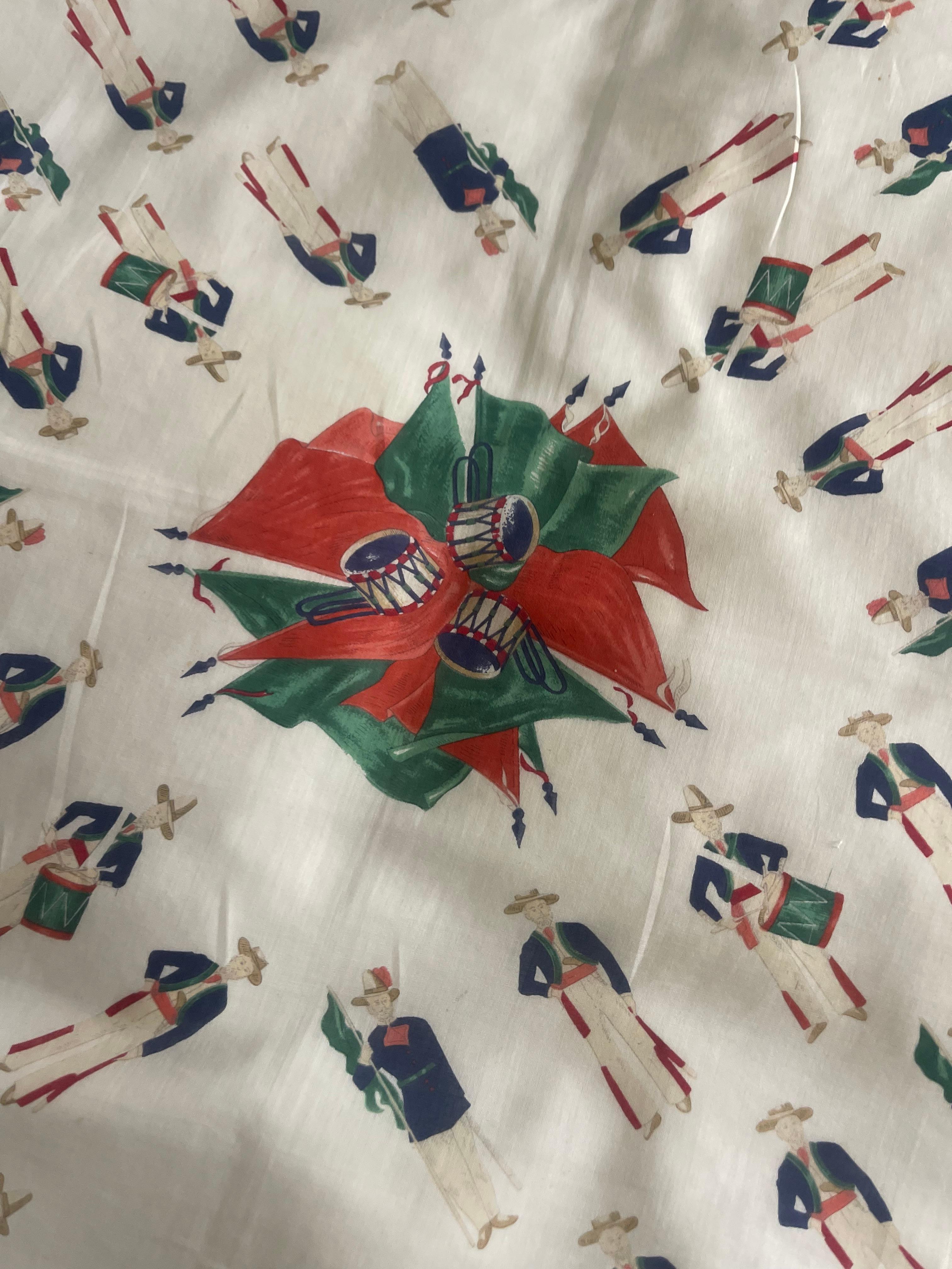 Pañuelo de algodón verde y blanco Gucci en venta 3