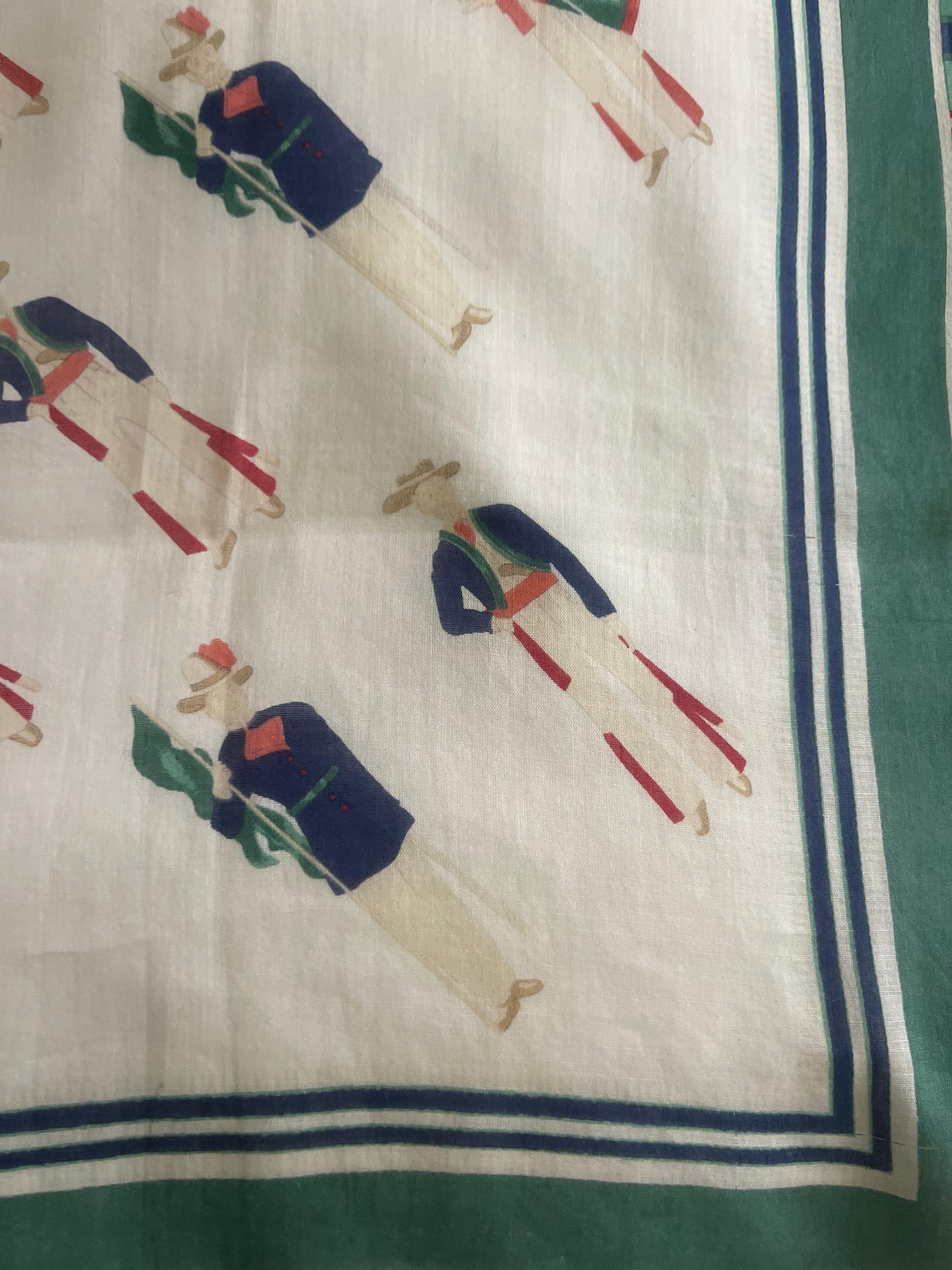 Pañuelo de algodón verde y blanco Gucci en venta 1