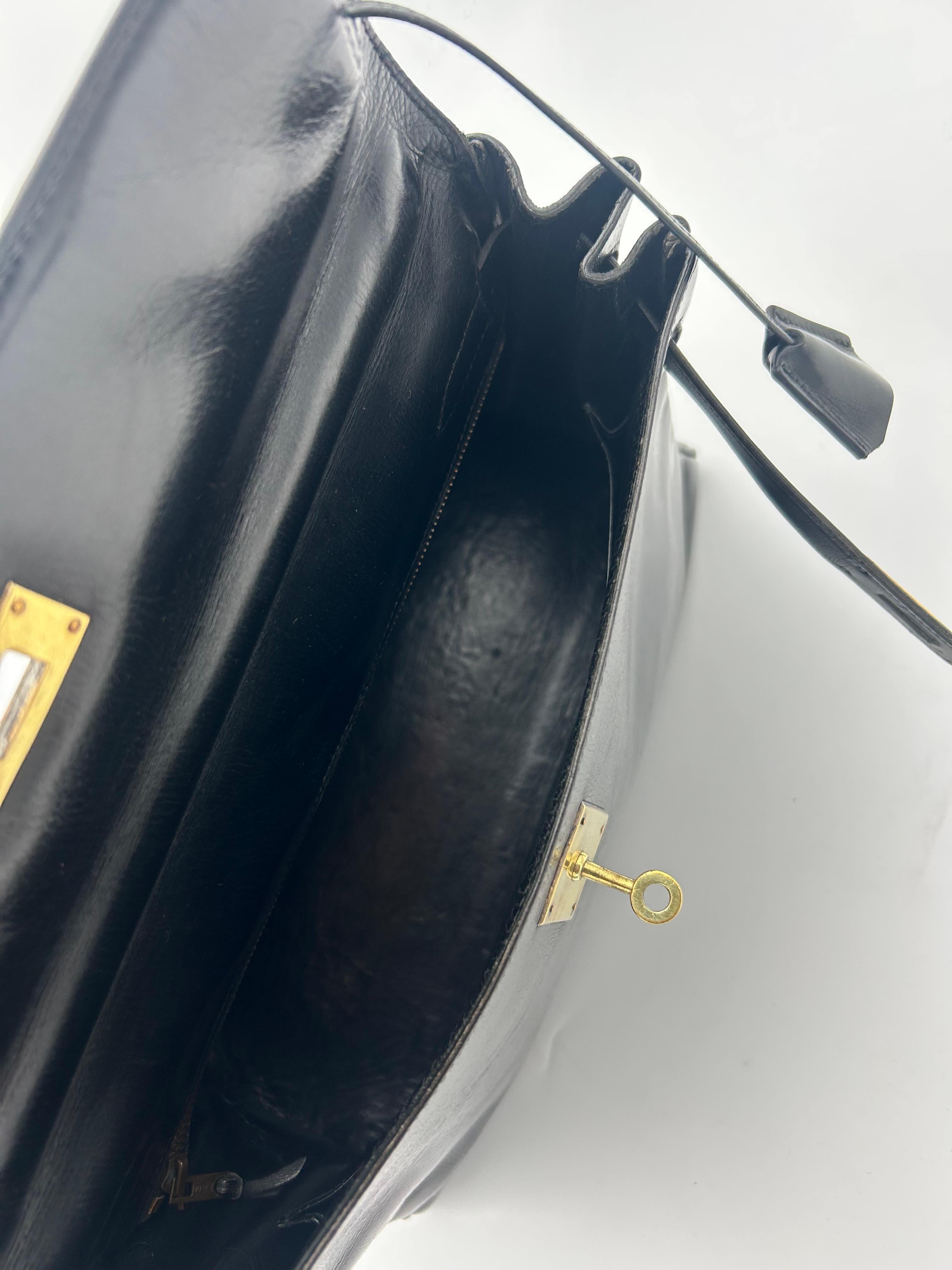 Hermès Black Box Leather Kelly 1996 in vendita 7