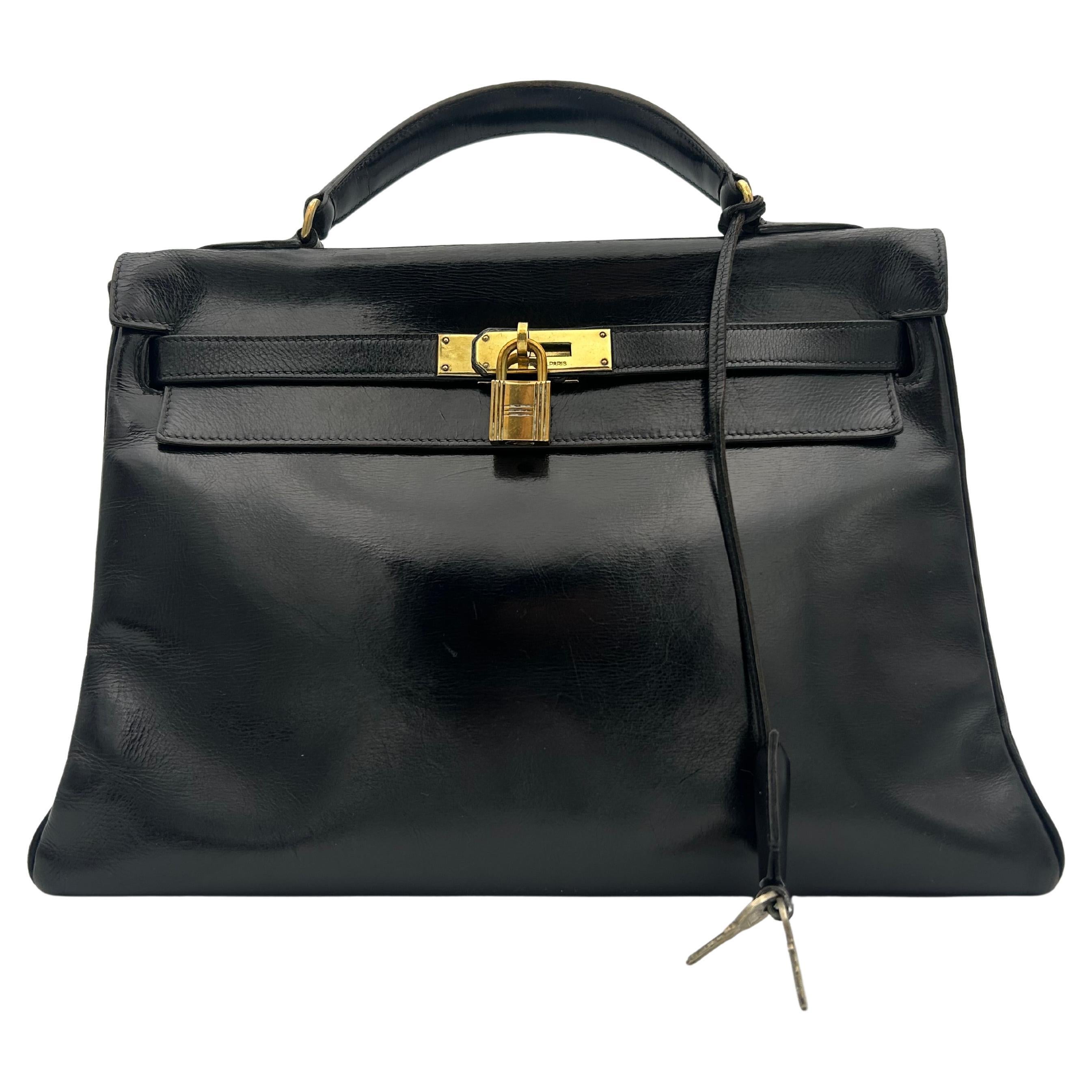 Hermès Black Box Leather Kelly 1996 in vendita