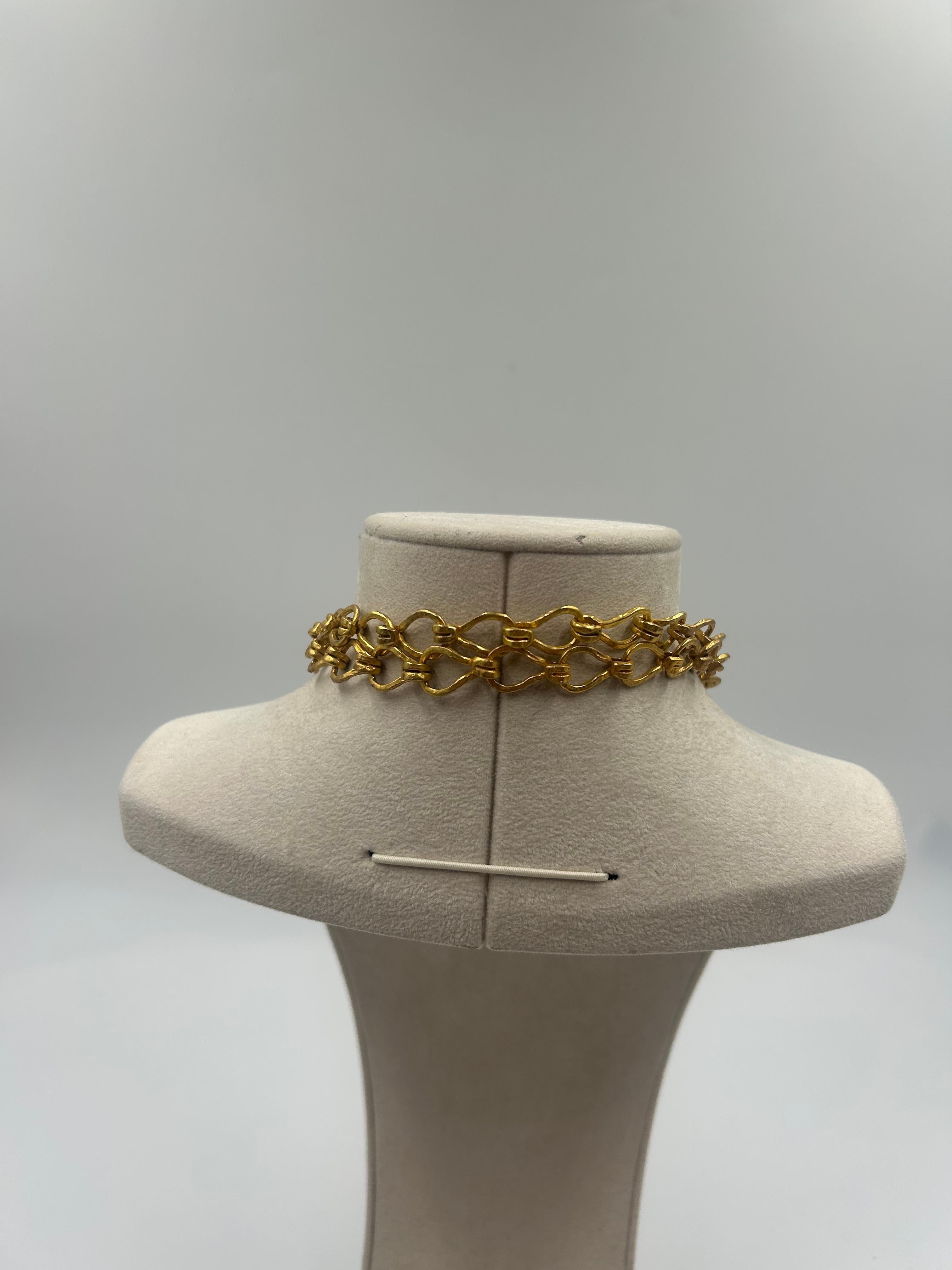 da uomo o donna Collana d'ottone d'epoca con sfumature dorate in vendita