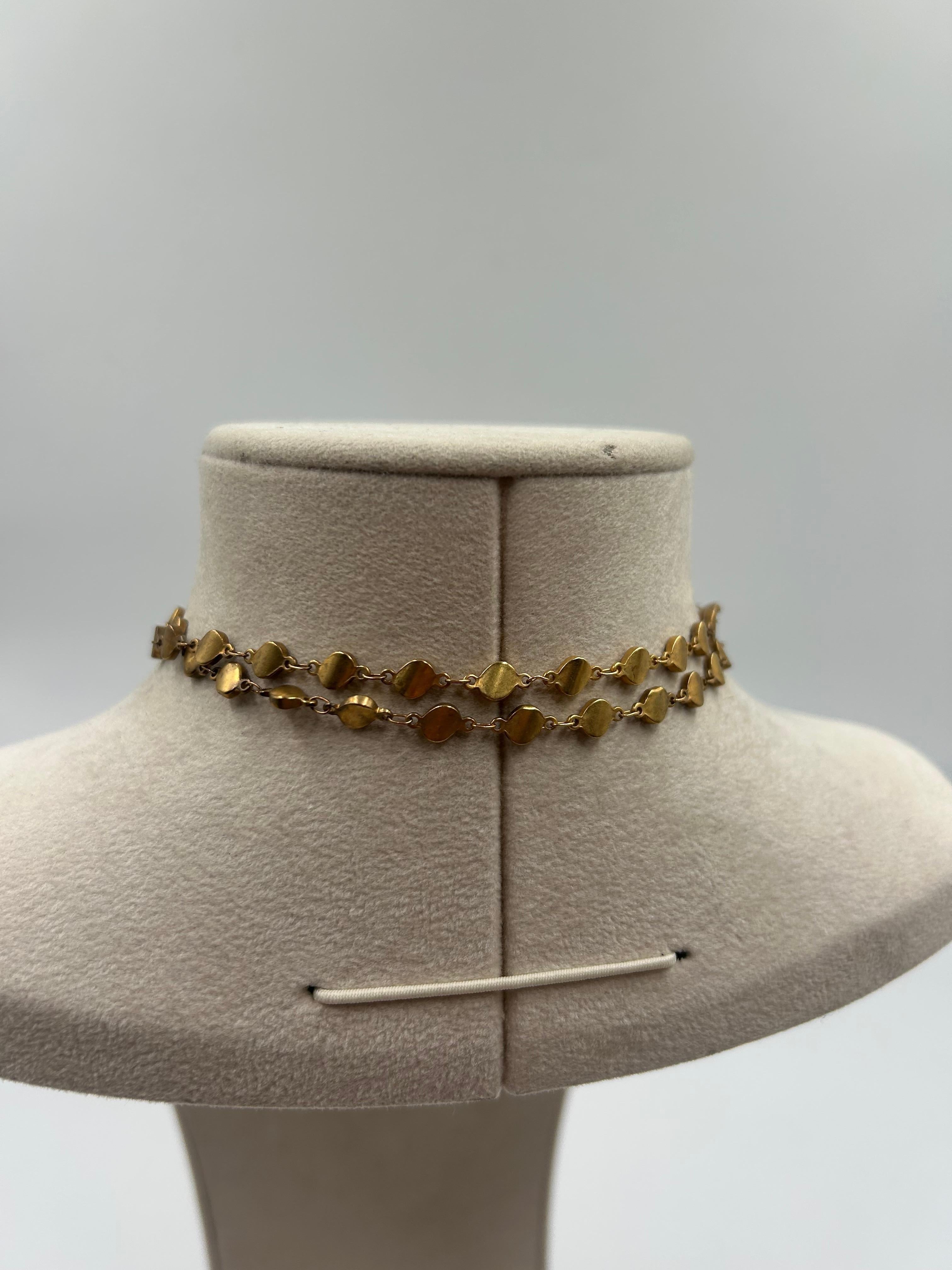 Collana con libellula blu in ottone dorato in vendita 3