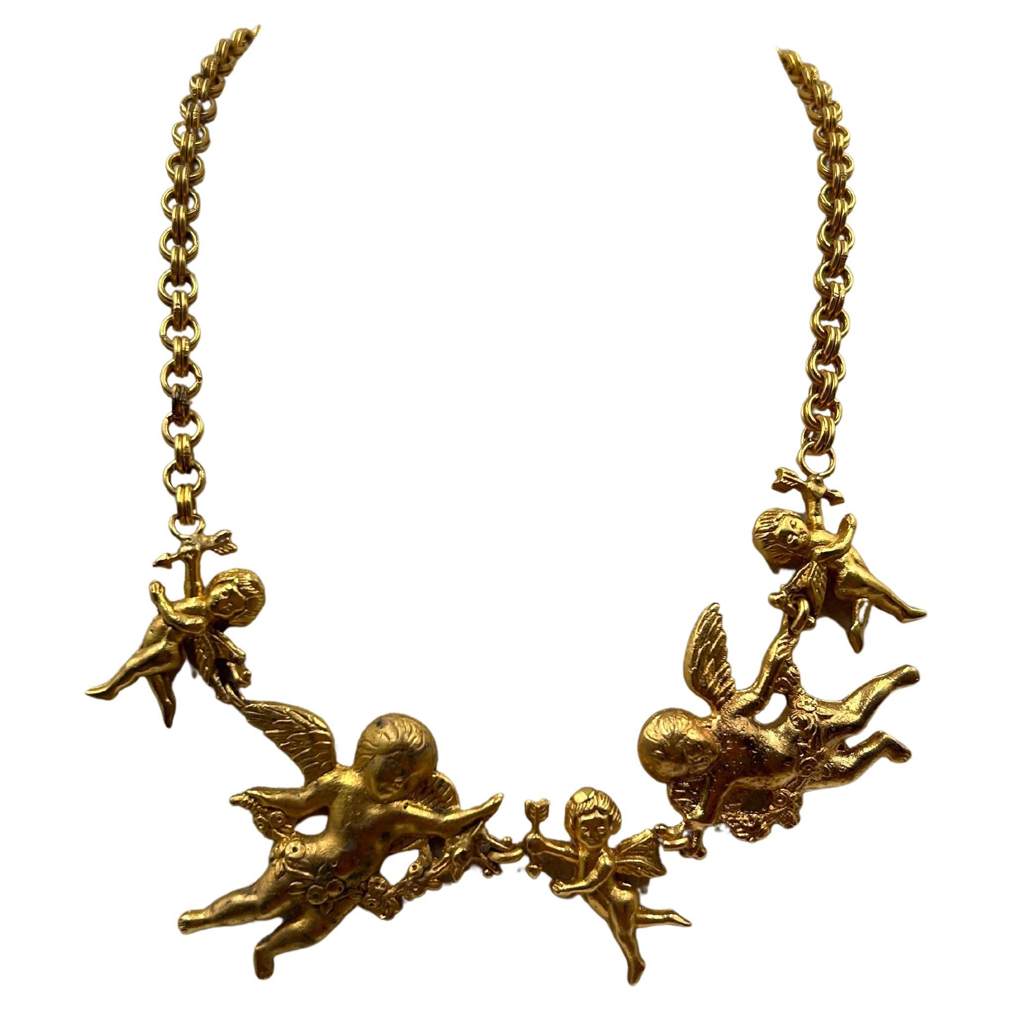 Collier d'ange en laiton doré en vente
