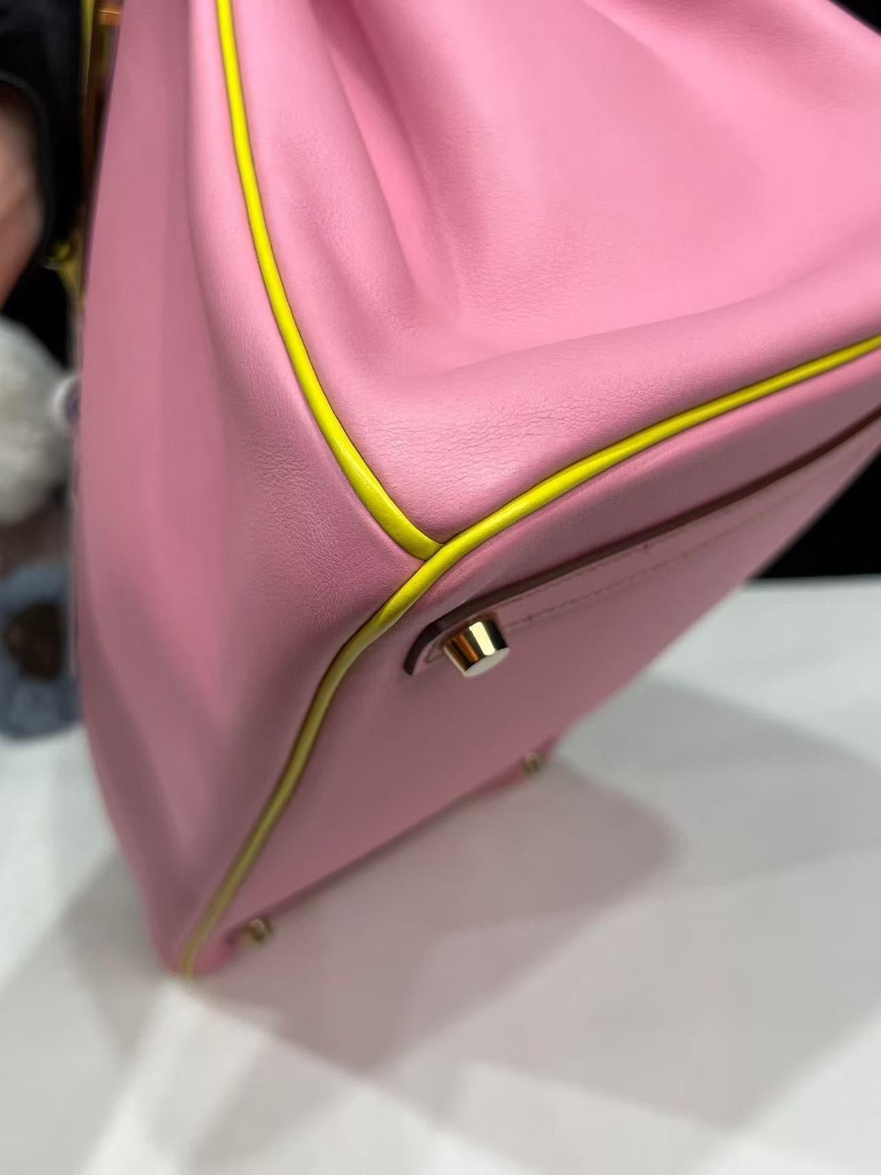 Hermes Birkin 35 Rose Konfetti und Lime Tasche mit GHW für Damen oder Herren im Angebot