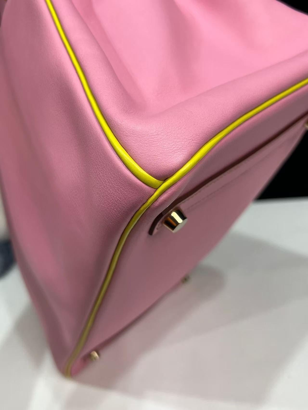 Hermes Birkin 35 Rose Konfetti und Lime Tasche mit GHW im Angebot 1