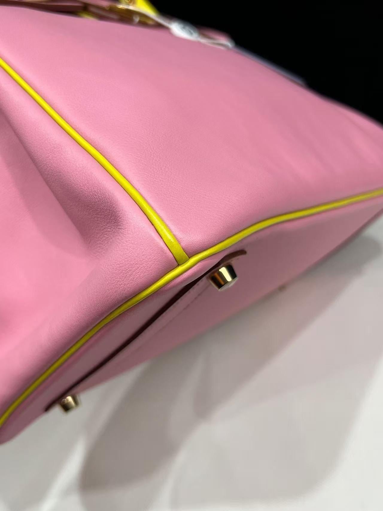 Hermes Birkin 35 Rose Konfetti und Lime Tasche mit GHW im Angebot 2