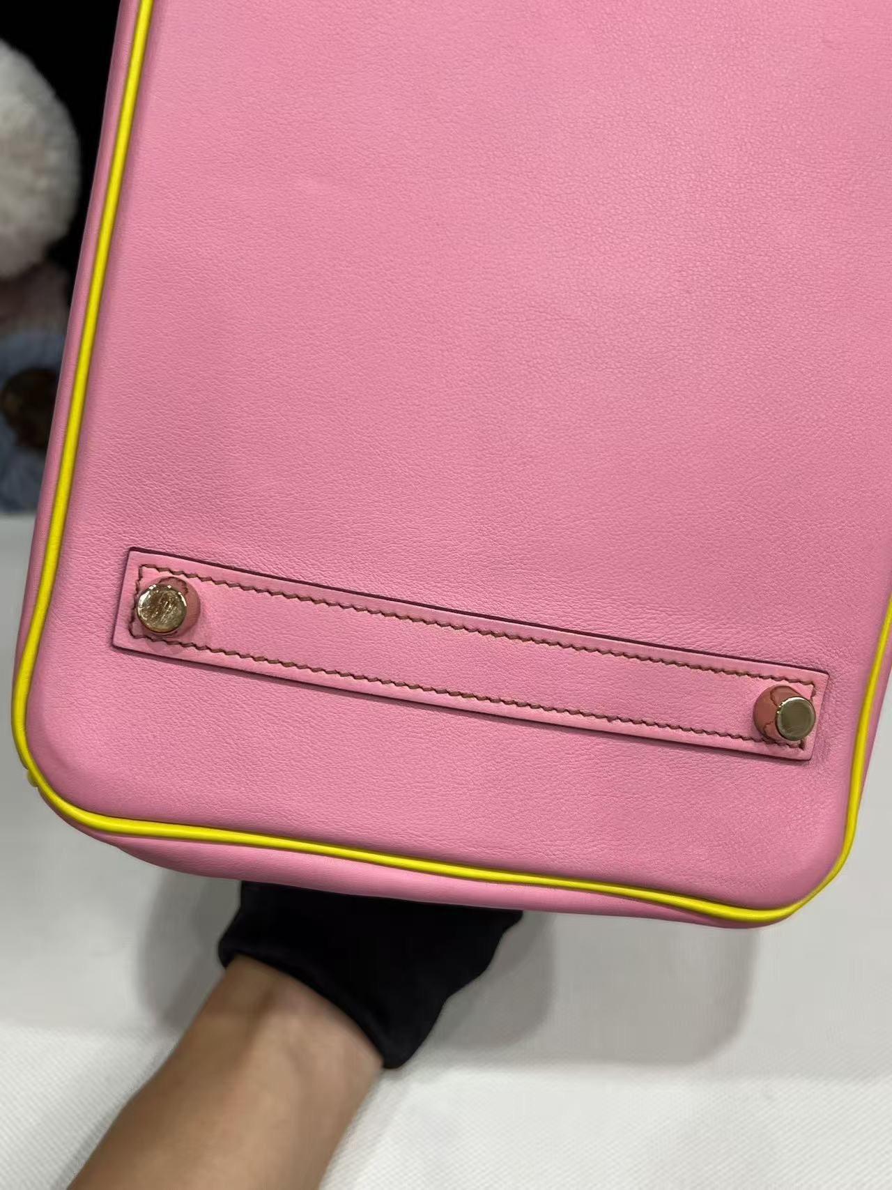 Hermes Birkin 35 Rose Konfetti und Lime Tasche mit GHW im Angebot 4