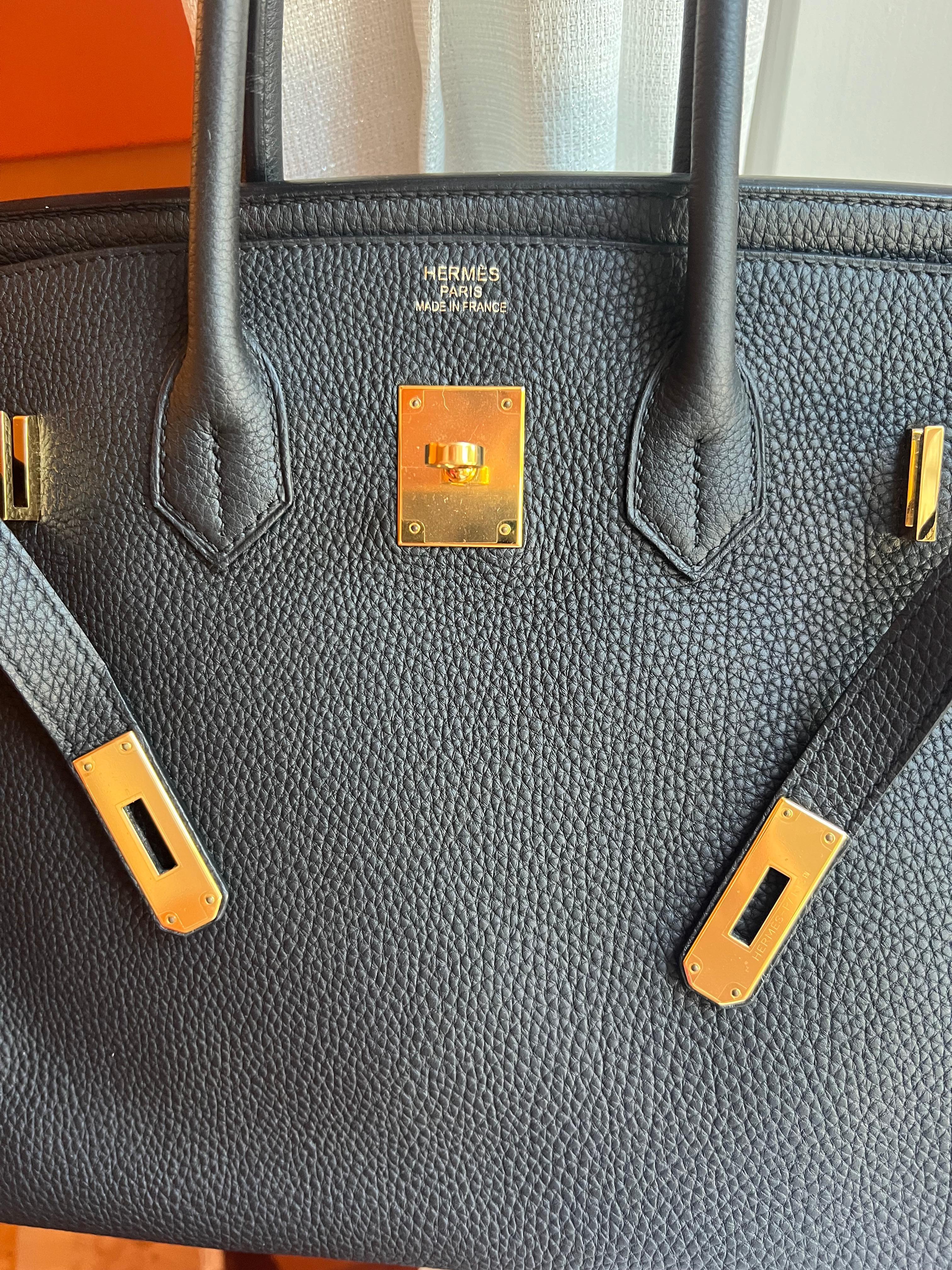 Hermes Birkin 35 Togo Schwarz Tasche GHW im Zustand „Hervorragend“ im Angebot in New York, NY