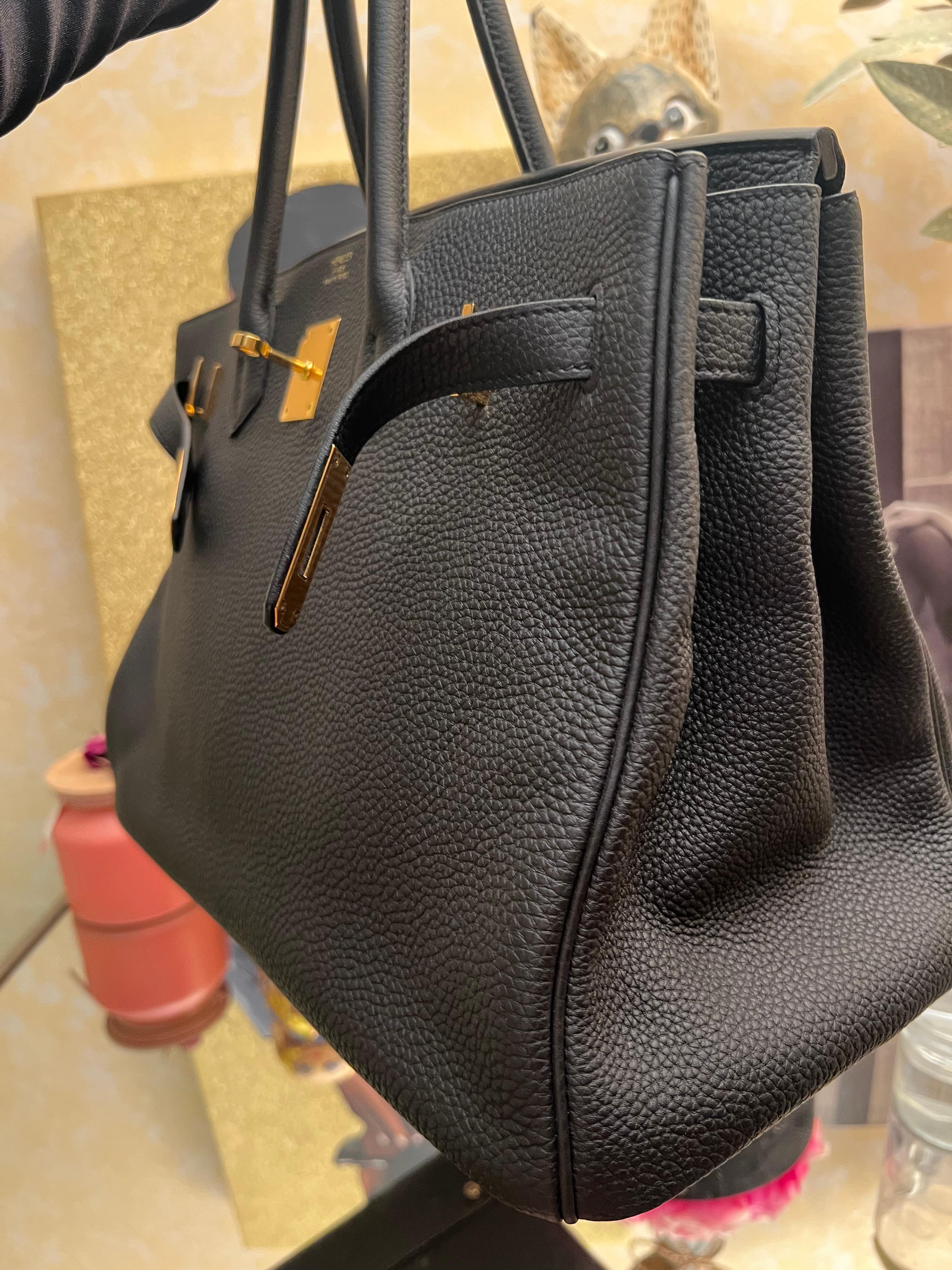 Hermes Birkin 35 Togo Schwarz Tasche GHW für Damen oder Herren im Angebot