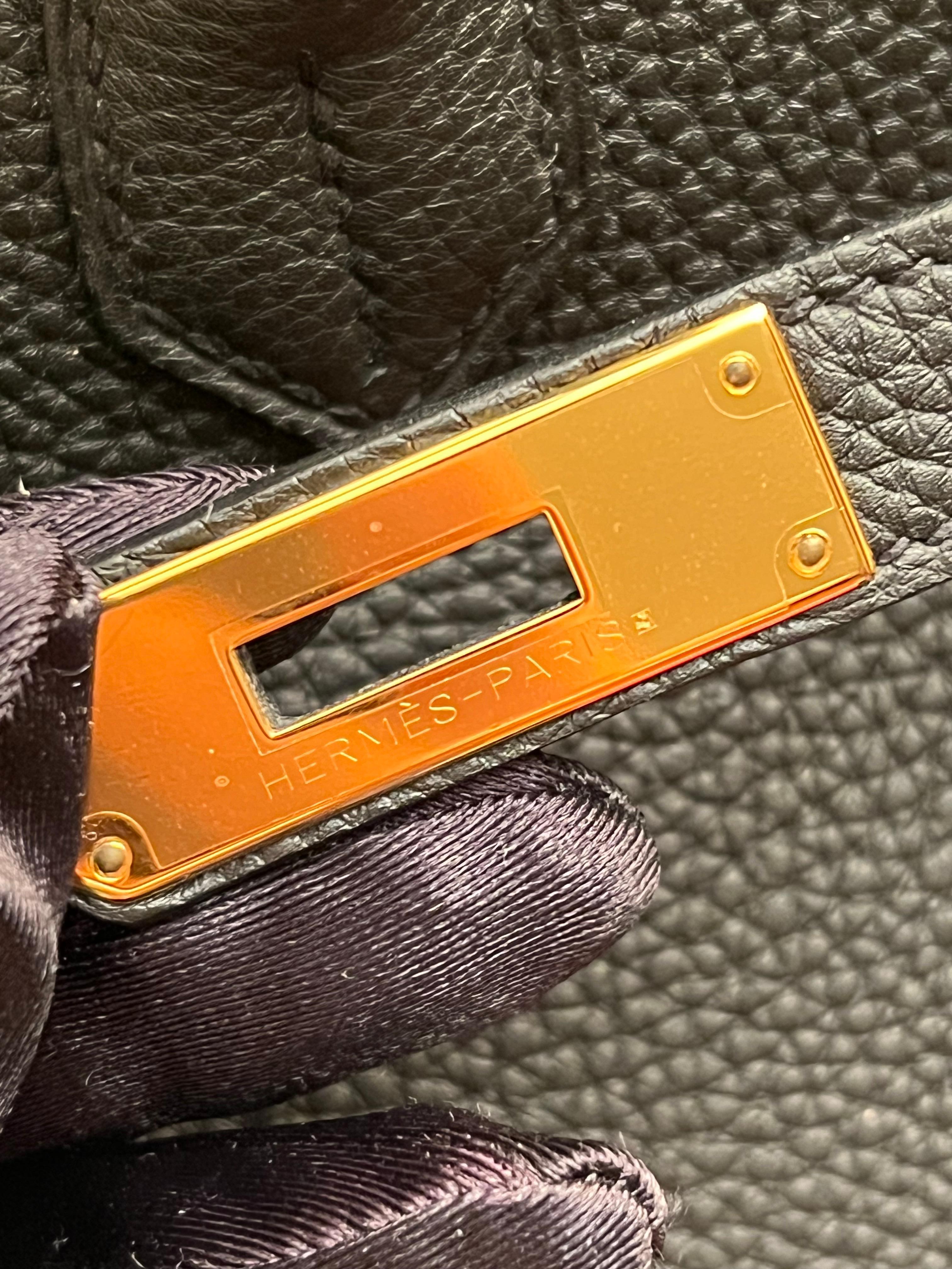 Hermes Birkin 35 Togo Schwarz Tasche GHW im Angebot 3
