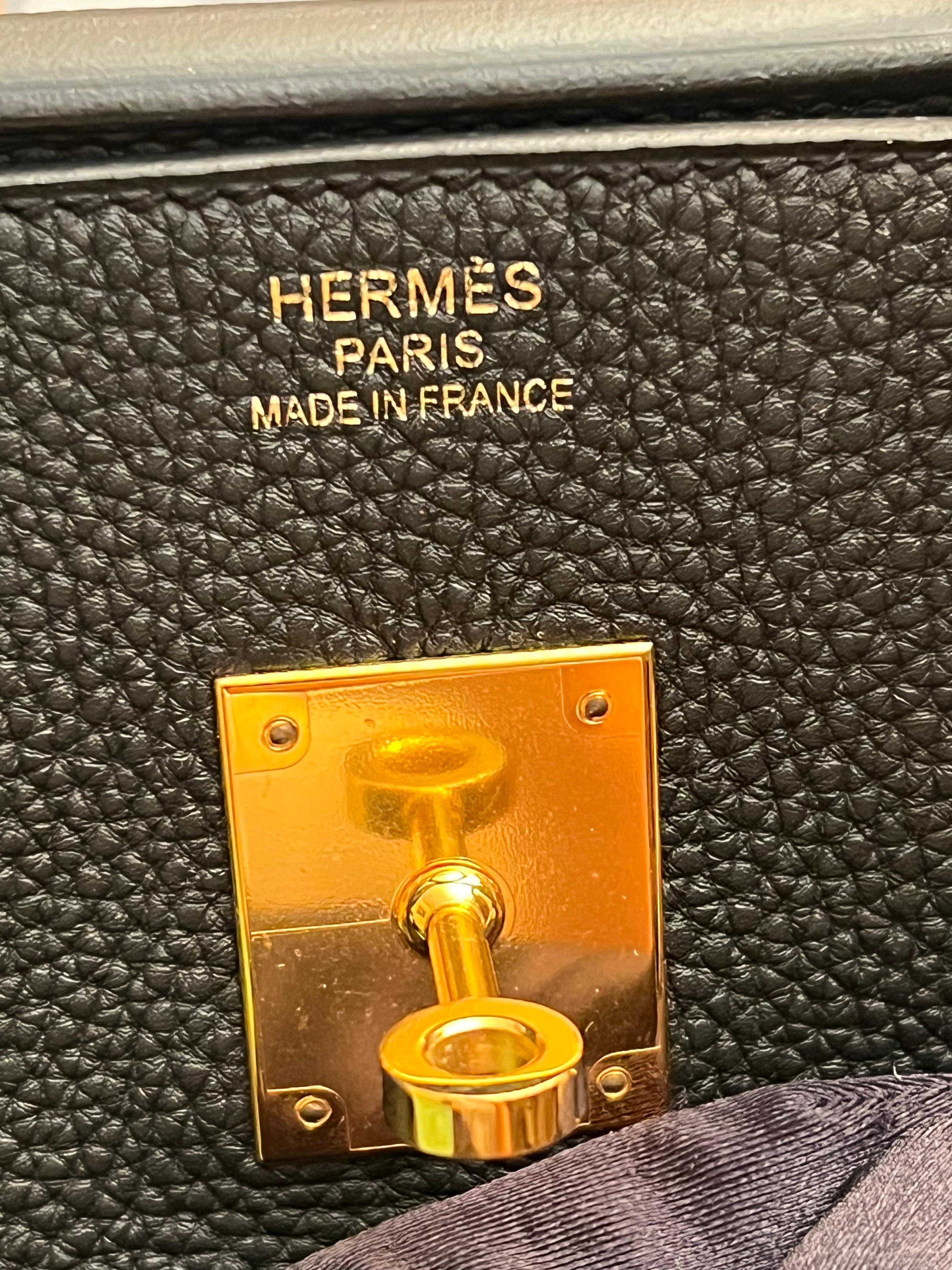 Hermes Birkin 35 Togo Schwarz Tasche GHW im Angebot 6
