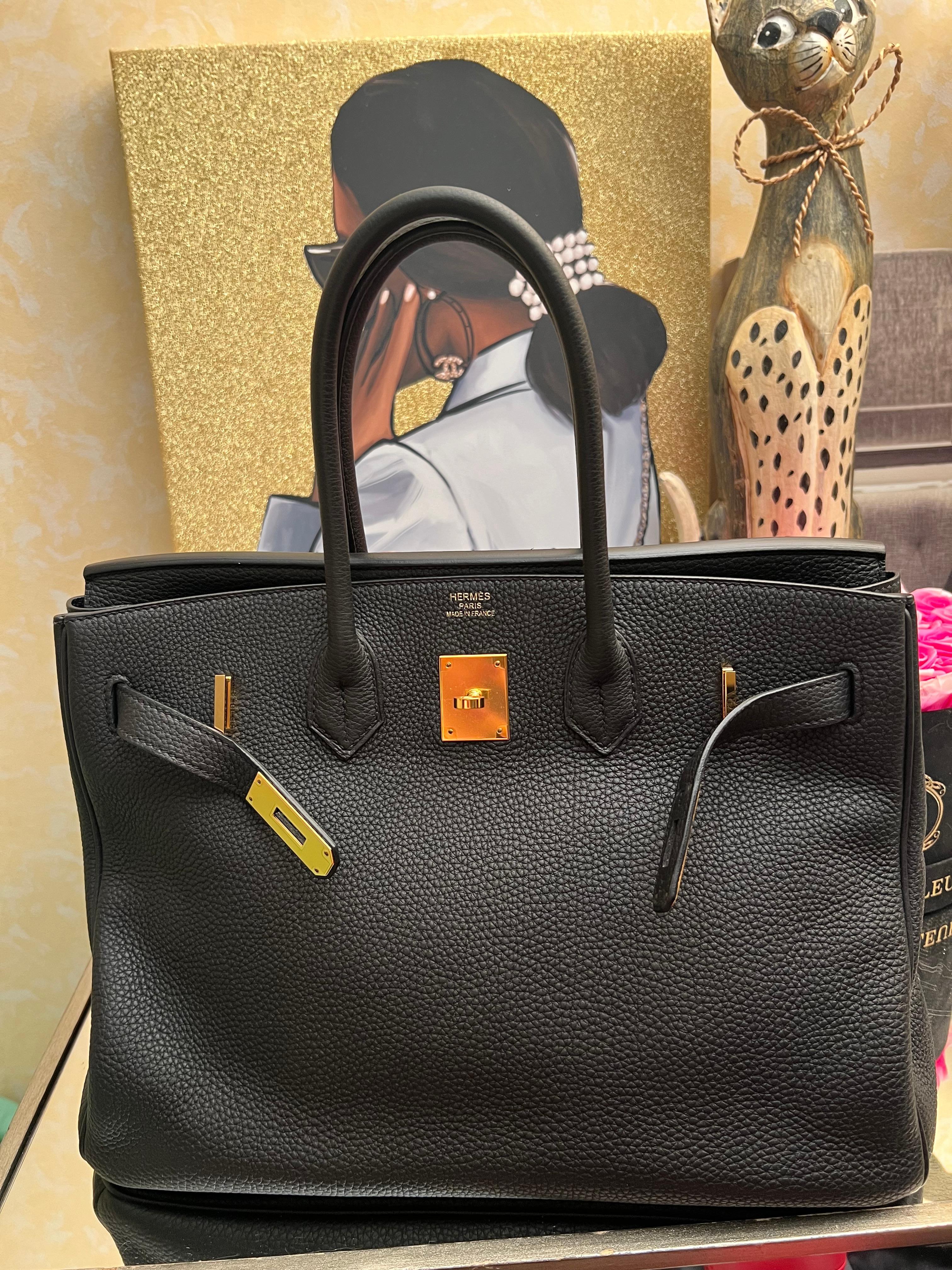 Hermes Birkin 35 Togo Schwarz Tasche GHW im Angebot 7