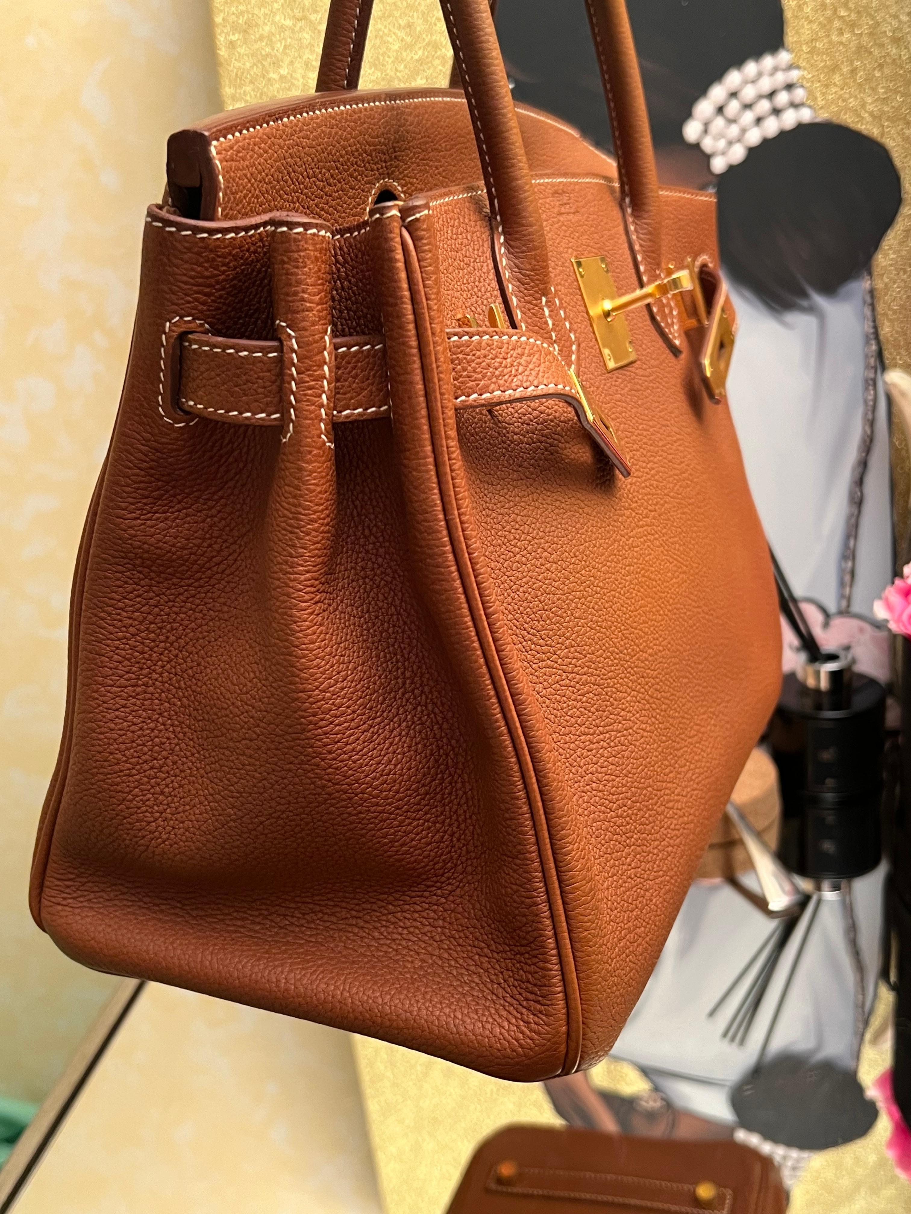 Hermes Birkin 30 Tasche Barenia Faubourg Gold Hardware Tasche im Angebot 1