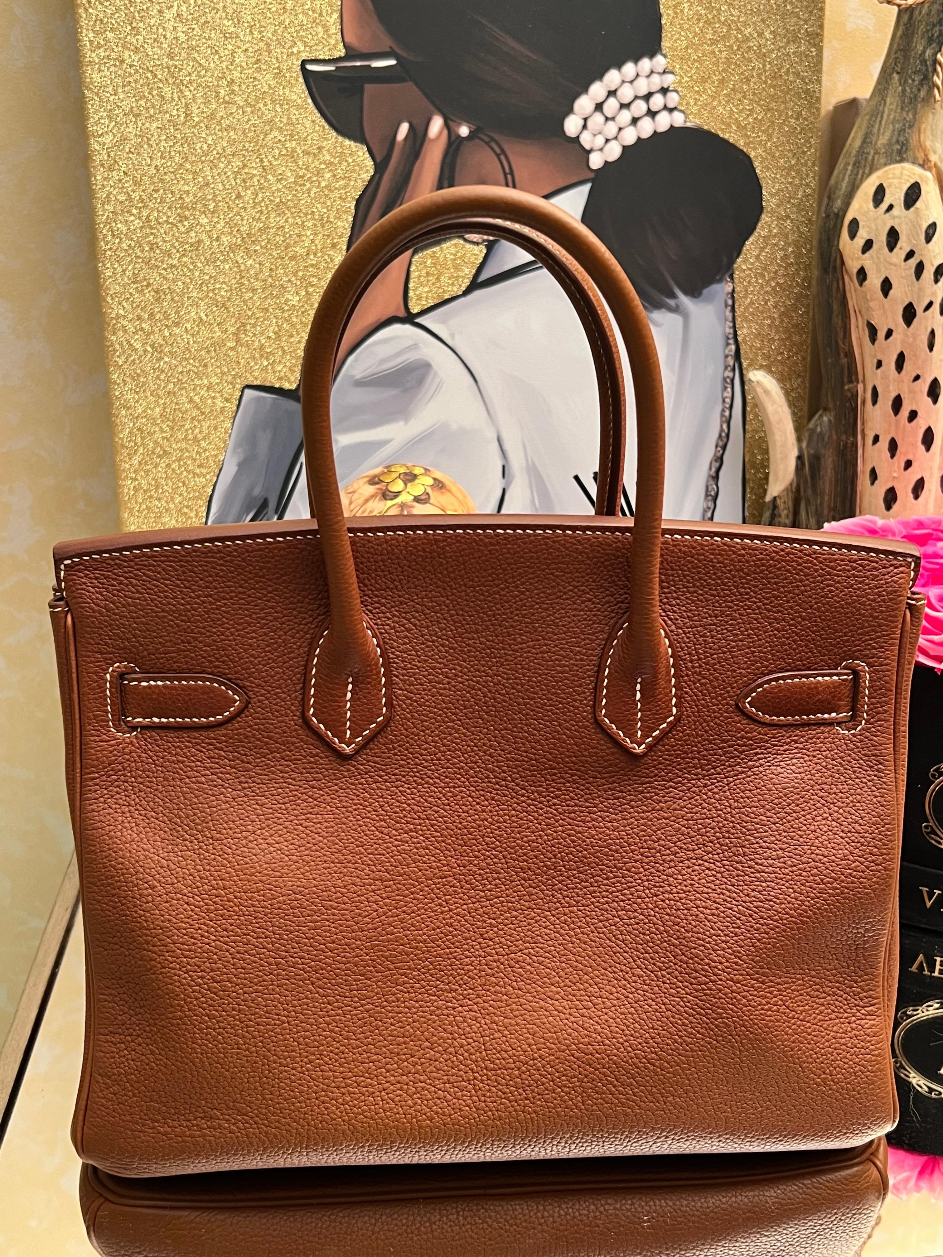 Hermes Birkin 30 Tasche Barenia Faubourg Gold Hardware Tasche für Damen oder Herren im Angebot