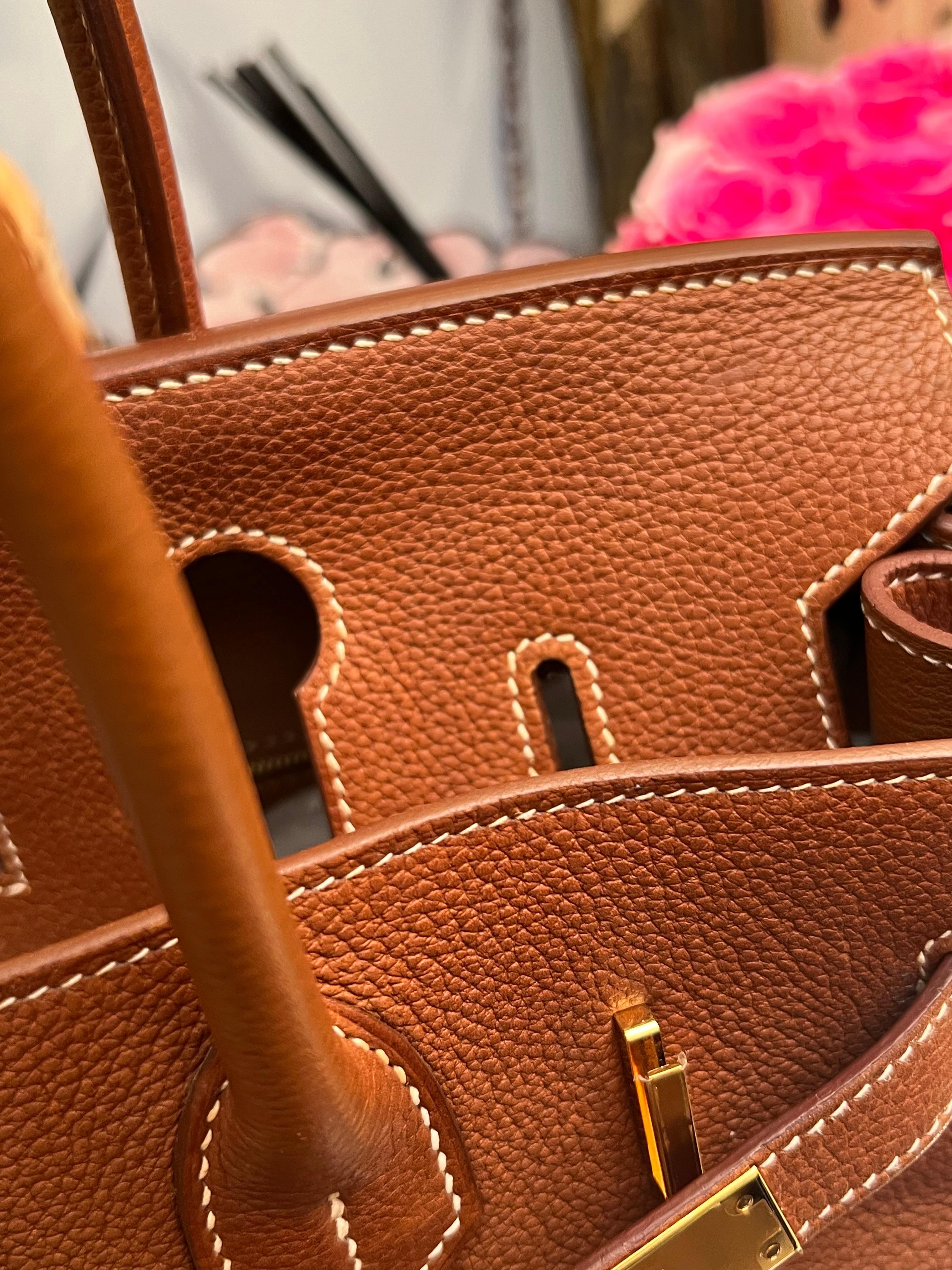 Hermes Birkin 30 Tasche Barenia Faubourg Gold Hardware Tasche im Angebot 11