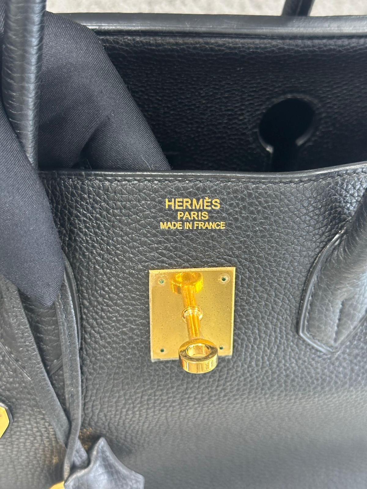 Hermes Birkin 35 Borsa in pelle nera Togo con GHW in vendita 8