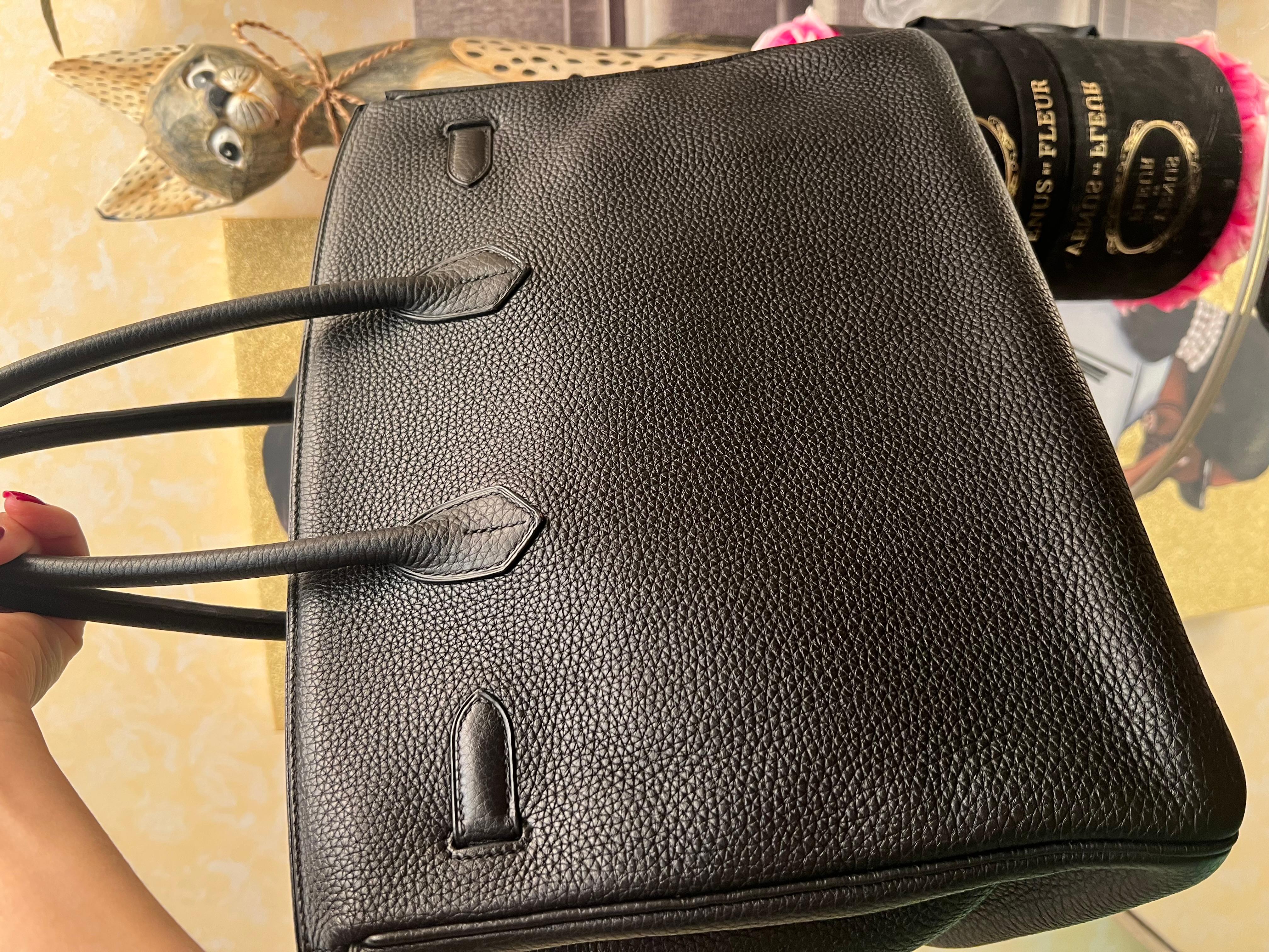 Hermes Birkin 35 Borsa in pelle nera Togo con GHW in vendita 3