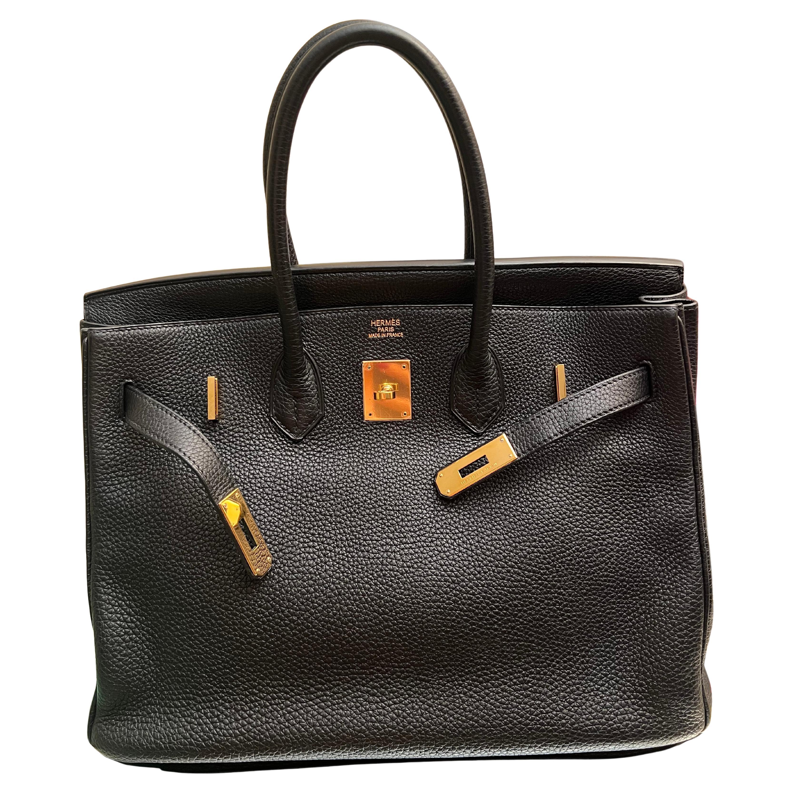Hermes Birkin 35 Schwarz Togo Leder Tasche mit GHW
