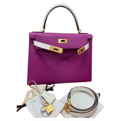 Hermes Kelly 28 Sellier Epsom Anemone und Craie HSS Tasche GHW