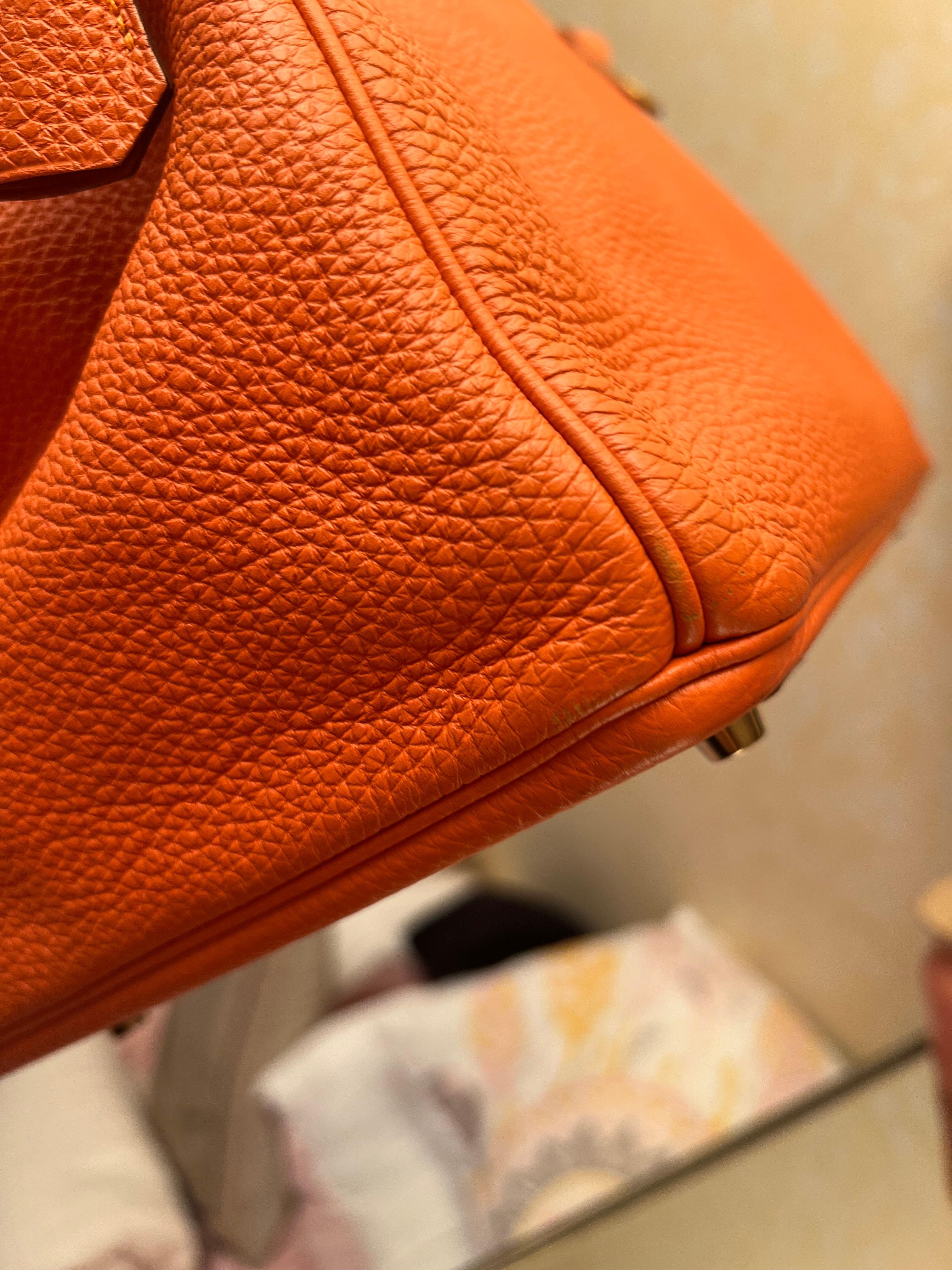 Borsa Hermes Birkin 40 Togo in pelle arancione GHW In condizioni buone in vendita a New York, NY