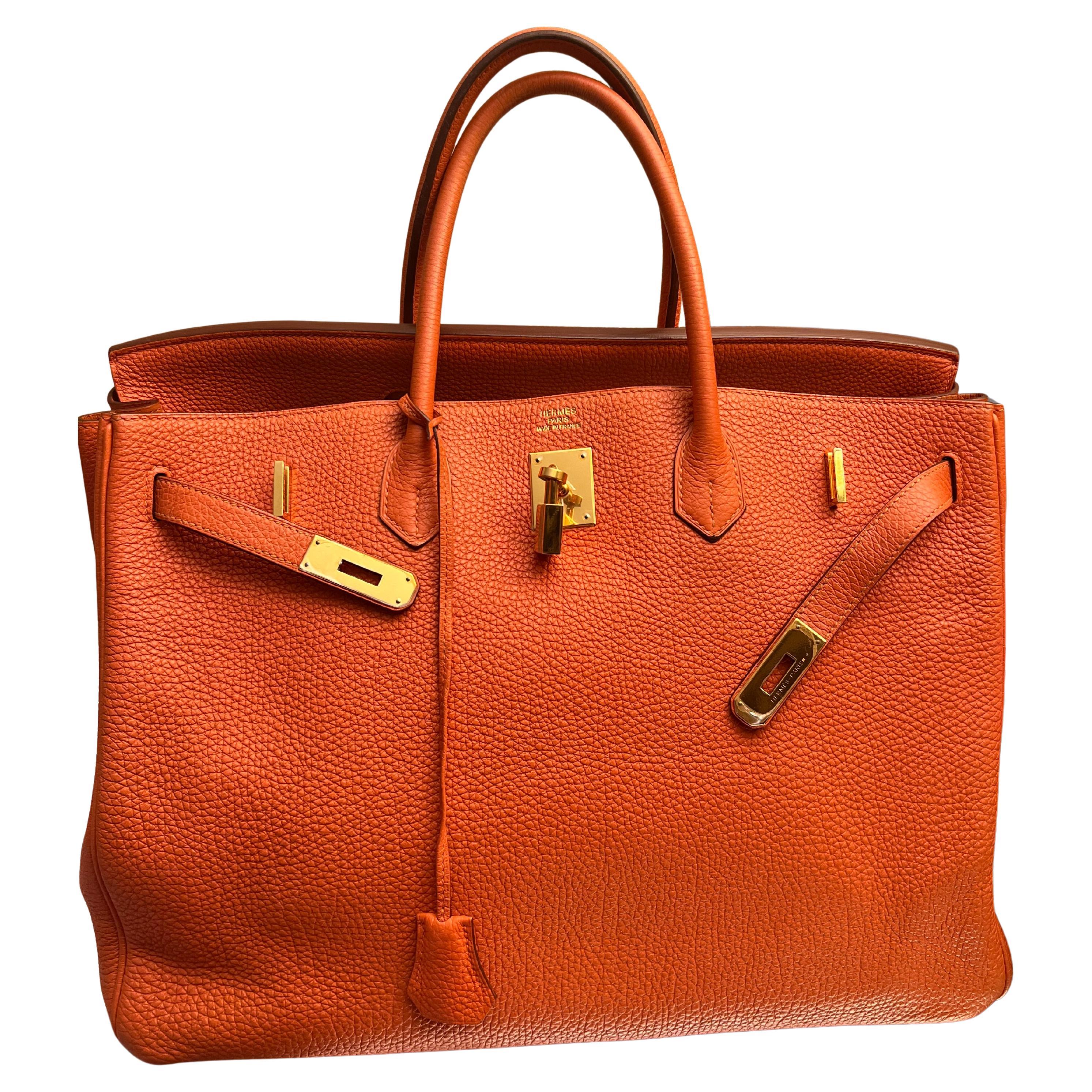 Borsa Hermes Birkin 40 Togo in pelle arancione GHW in vendita
