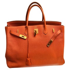 Hermes Birkin 40 Togo Leather Orange GHW bag