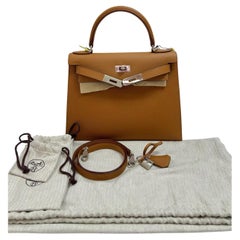 Hermes Kelly 28 HSS Brown Gold with PHW bag