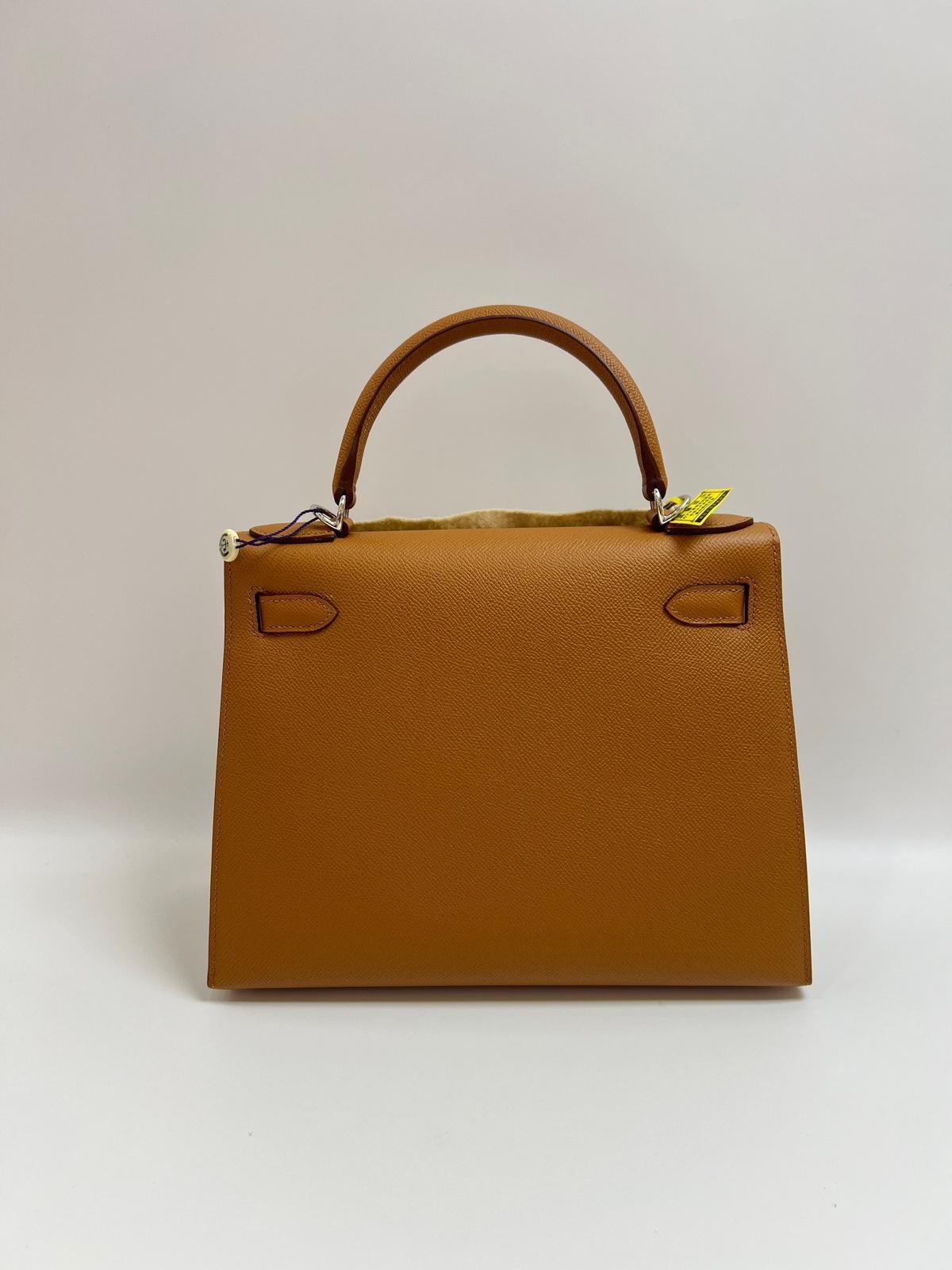 Beige Hermes Kelly 28 HSS Oro Marrone con borsa PHW in vendita