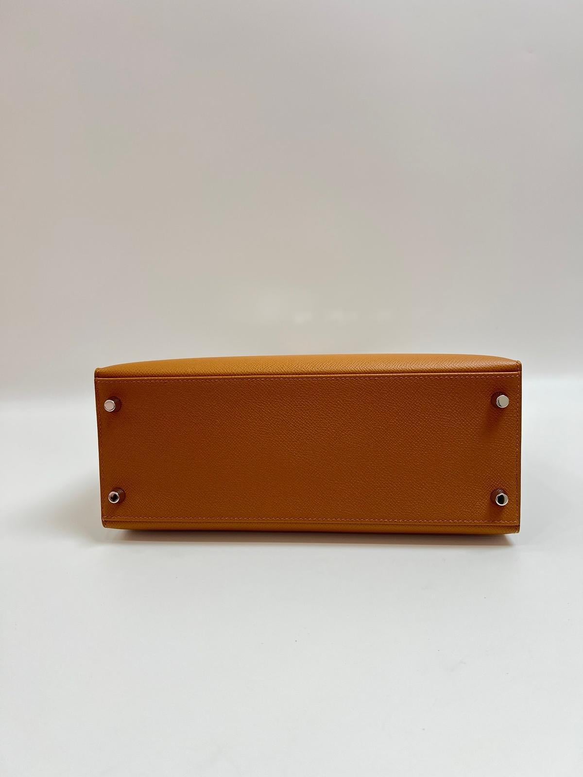 Hermes Kelly 28 HSS Oro Marrone con borsa PHW in vendita 2