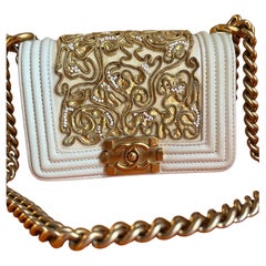 Chanel Mini Boy Versailles Gold And Ivory Embroidered Bag