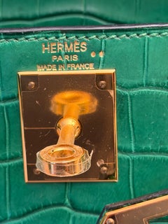 Hermes Kelly 28 Cactus Matte Niloticus Crocodile Bag GHW