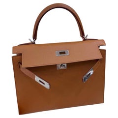 Hermes Kelly 28 Sellier Brown Epsom Bag PHW