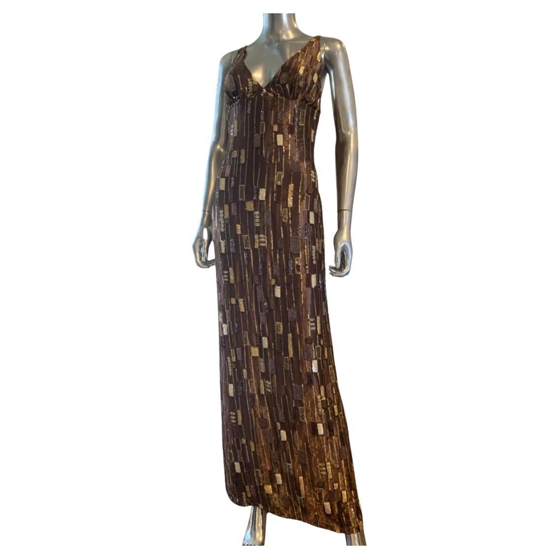 Italienisches Perlenkleid von Peter Langner mit dem Titel „The Kiss“ nach Gustav Klimt, Größe 10 im Angebot