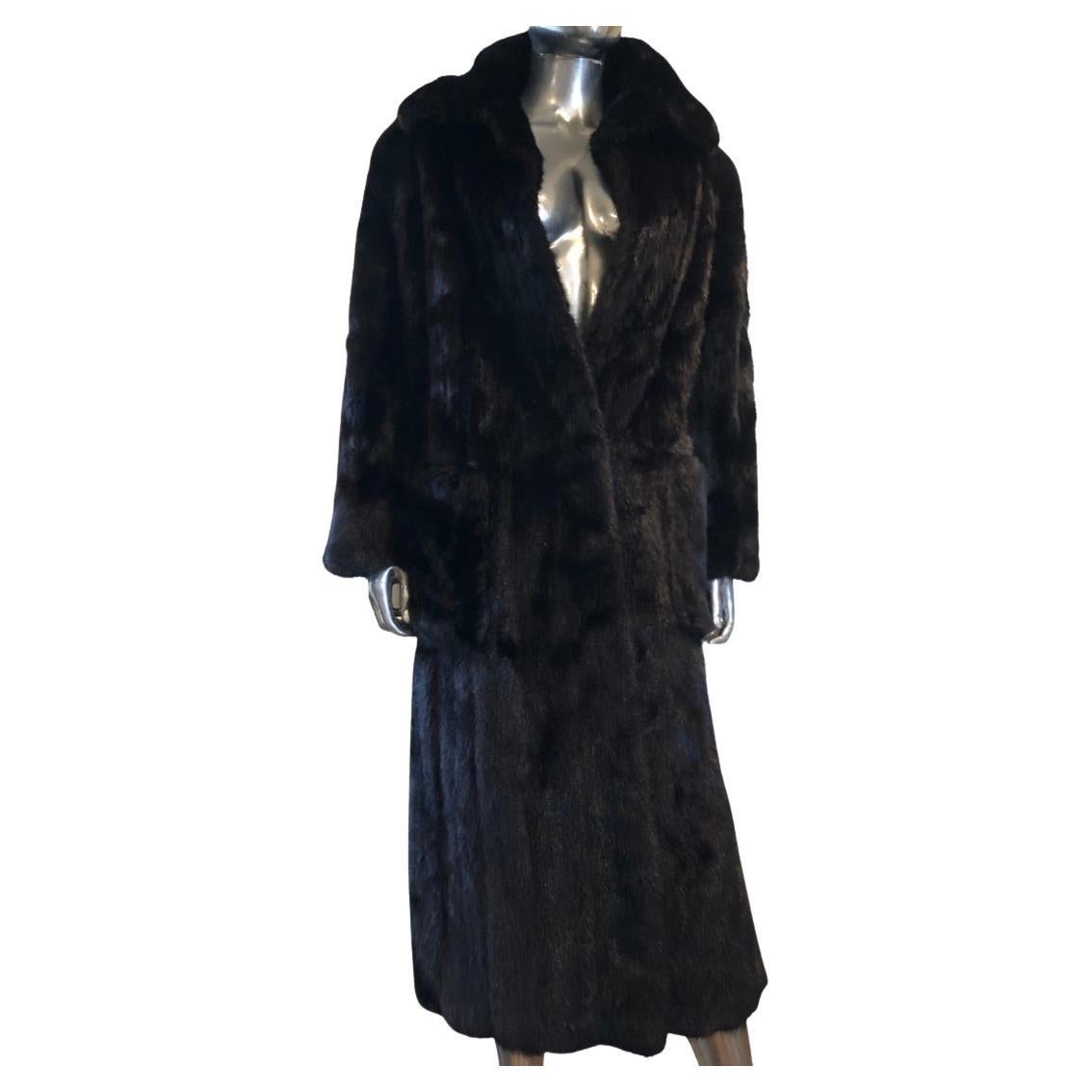 Norell Designer Vintage Blackglama Mink Coat Taglia Large (10-12)