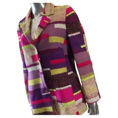 Christian Lacroix Vintage Multi Color Bights  Bouclé Blazer for Bazar Size 10