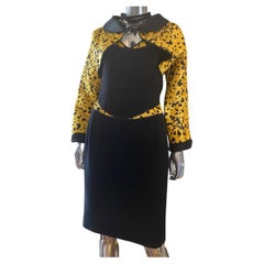 Geoffrey Beene 2 pezzi in seta con cappotto e vestito per Elizabeth Arden taglia 6